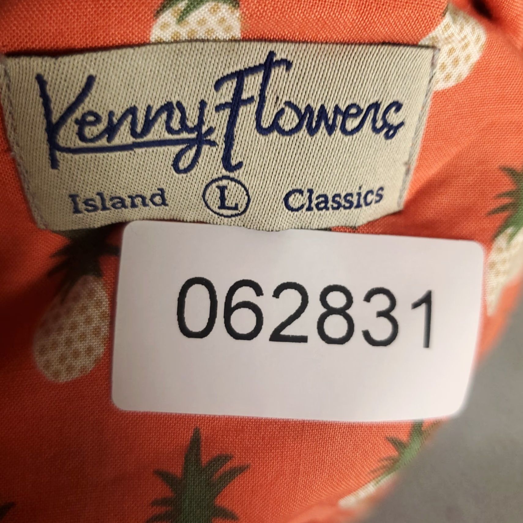 Vintage VINTAGE Kenny Flowers Shirt Mens Large Short Sleeve Button Up Hawaiian Rayon Orange Geometric Pattern Summer Size US L / EU 52-54 / 3 - 7 Thumbnail