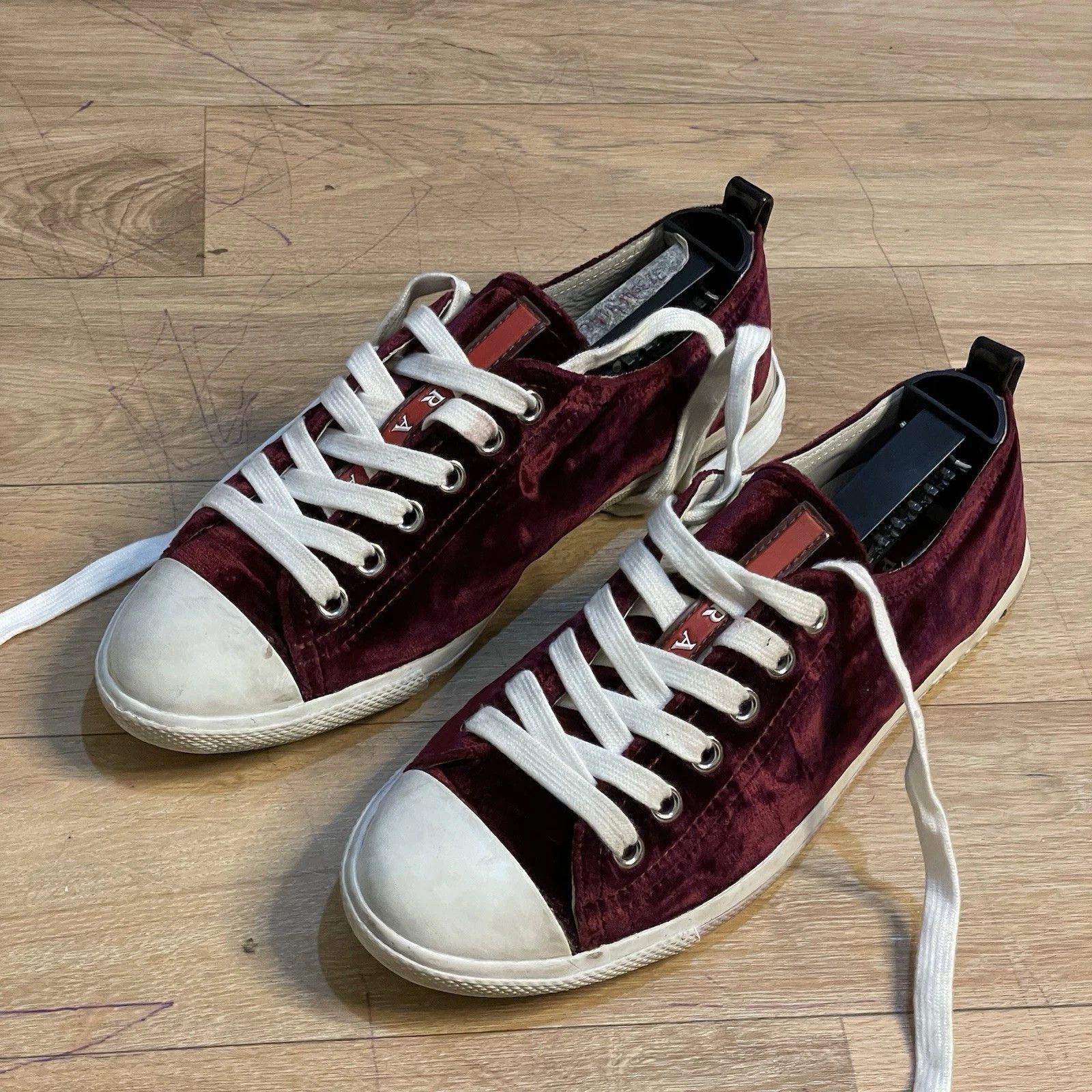 Prada Share Prada Sport Sneakers velvet Low Top Lace Up Cap Toe Size US 6 / IT 36 - 1 Thumbnail