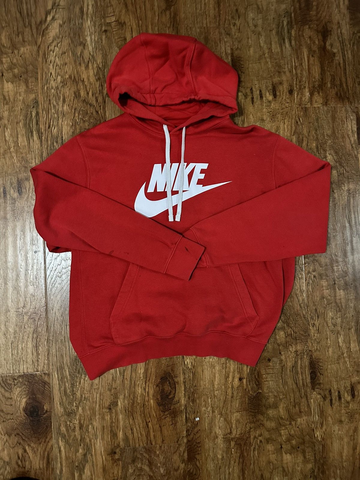 mens small red nike hoodie