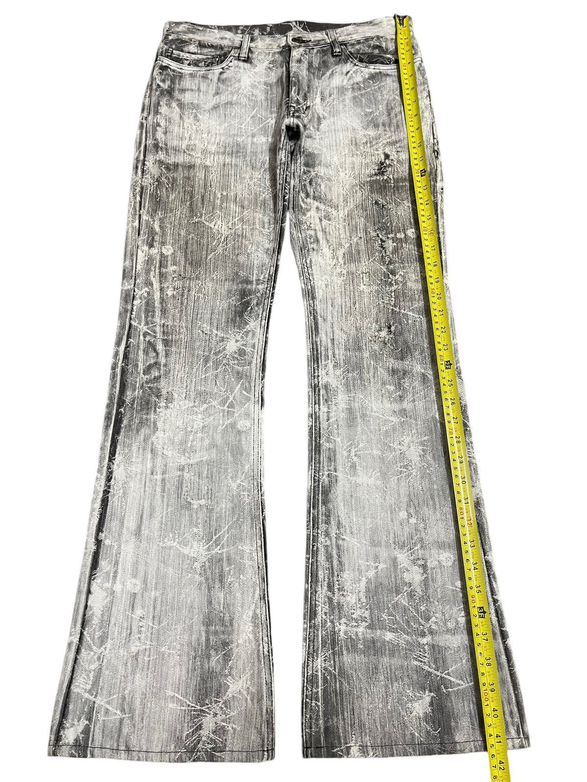 Tornado Mart Vintage Japan Edge Rupert Faded Spider Web Style Flare Jeans Size US 32 / EU 48 - 13 Thumbnail