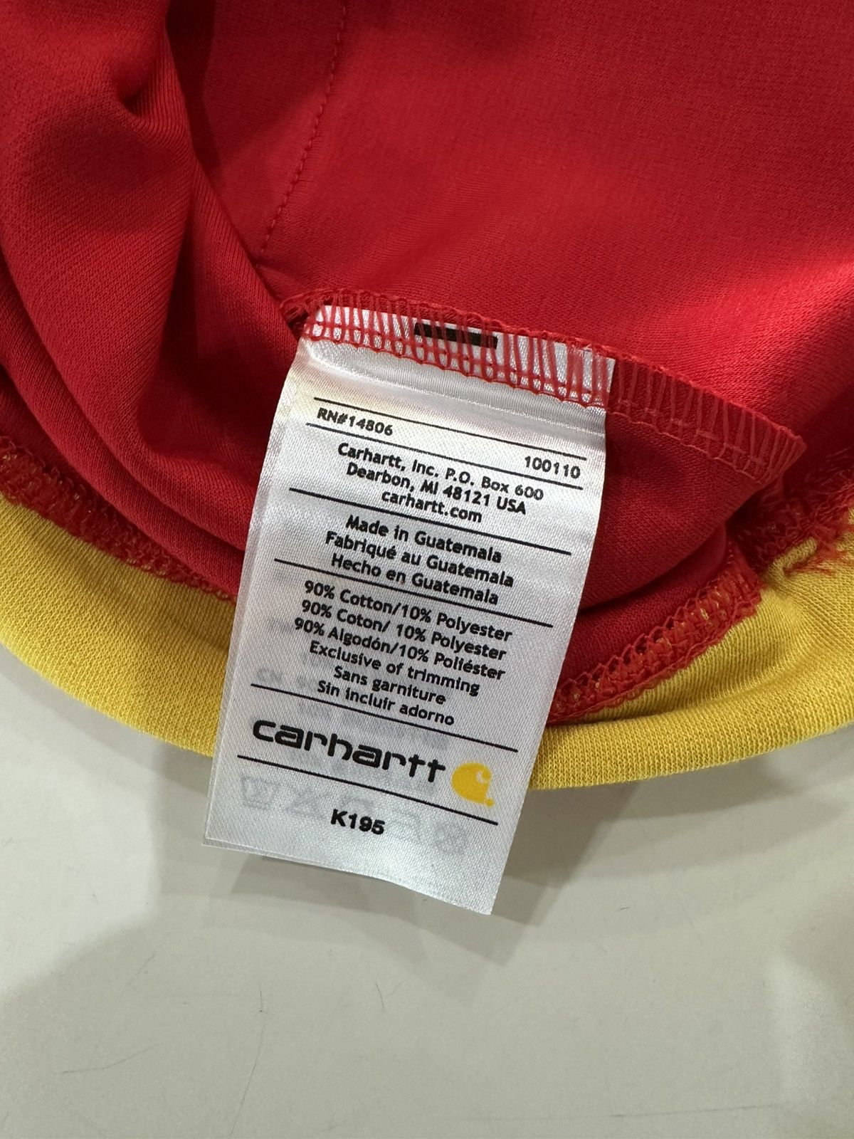Carhartt Carhartt Workwear Graphic Big Logo Pocket Tee Red Yellow XL Size US XL / EU 56 / 4 - 3 Thumbnail