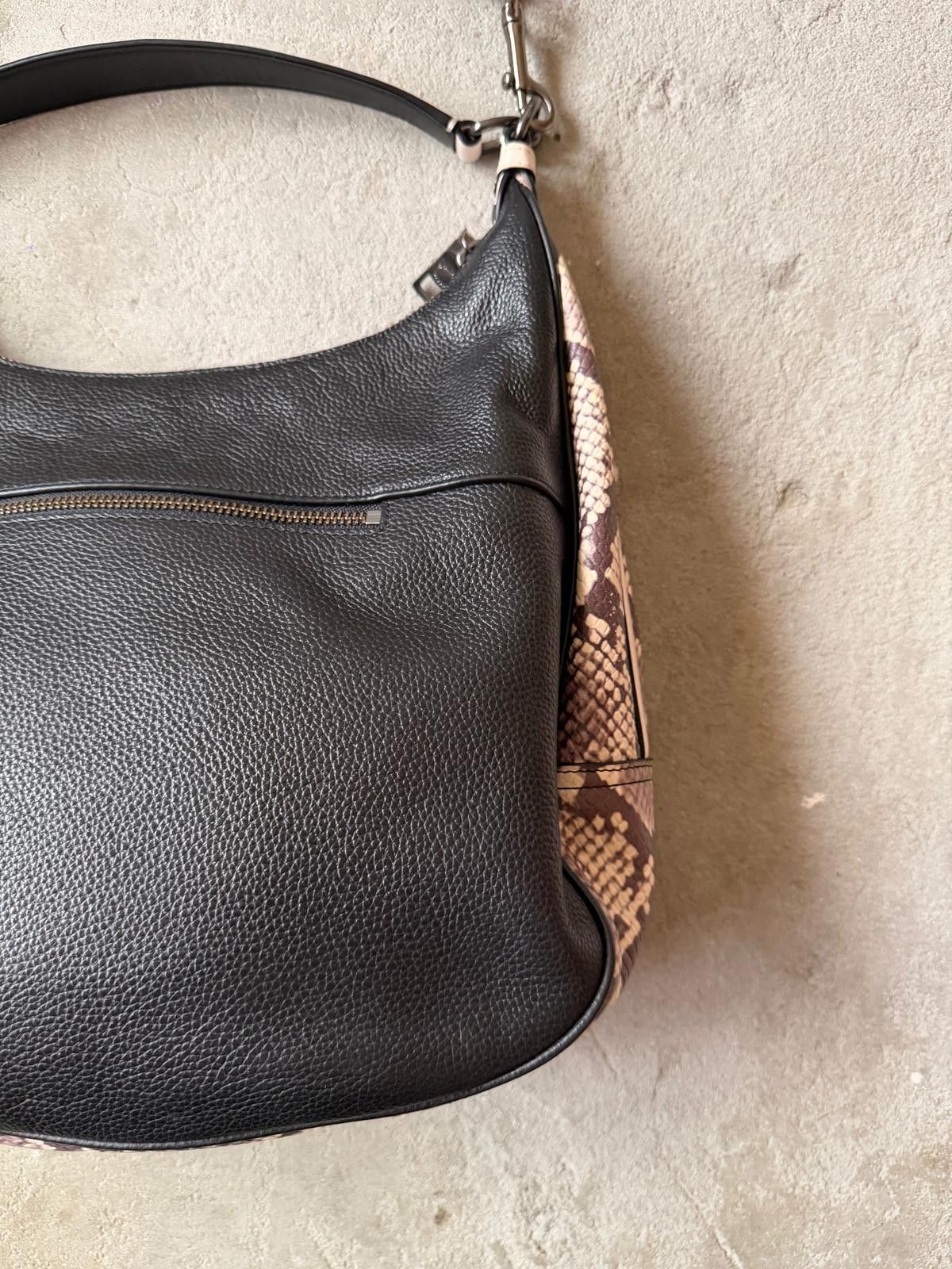 Coach Coach 2Way Harley Hobo Snake Embossed Shoulder Bag Black Size ONE SIZE - 8 Thumbnail