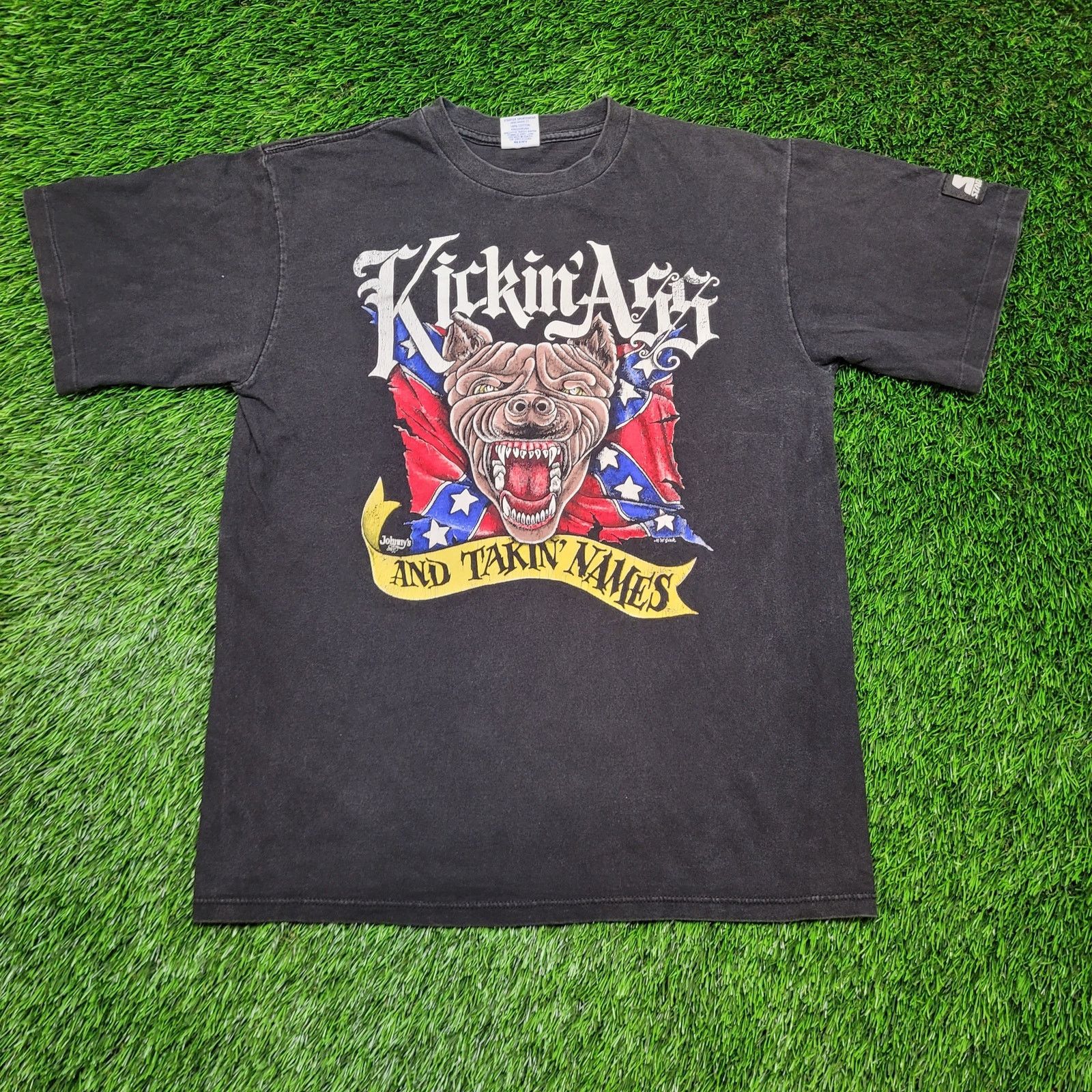 Starter VTG 90s Kickin Ass Bulldog Southern Bikers T-Shirt M USA Size US M / EU 48-50 / 2 - 1 Thumbnail