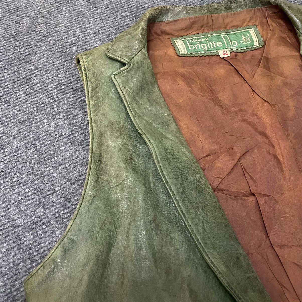 Designer × Genuine Leather Vintage Brigitte Na Patina Genuine Leather Vest France Made Size US S / EU 44-46 / 1 - 3 Thumbnail
