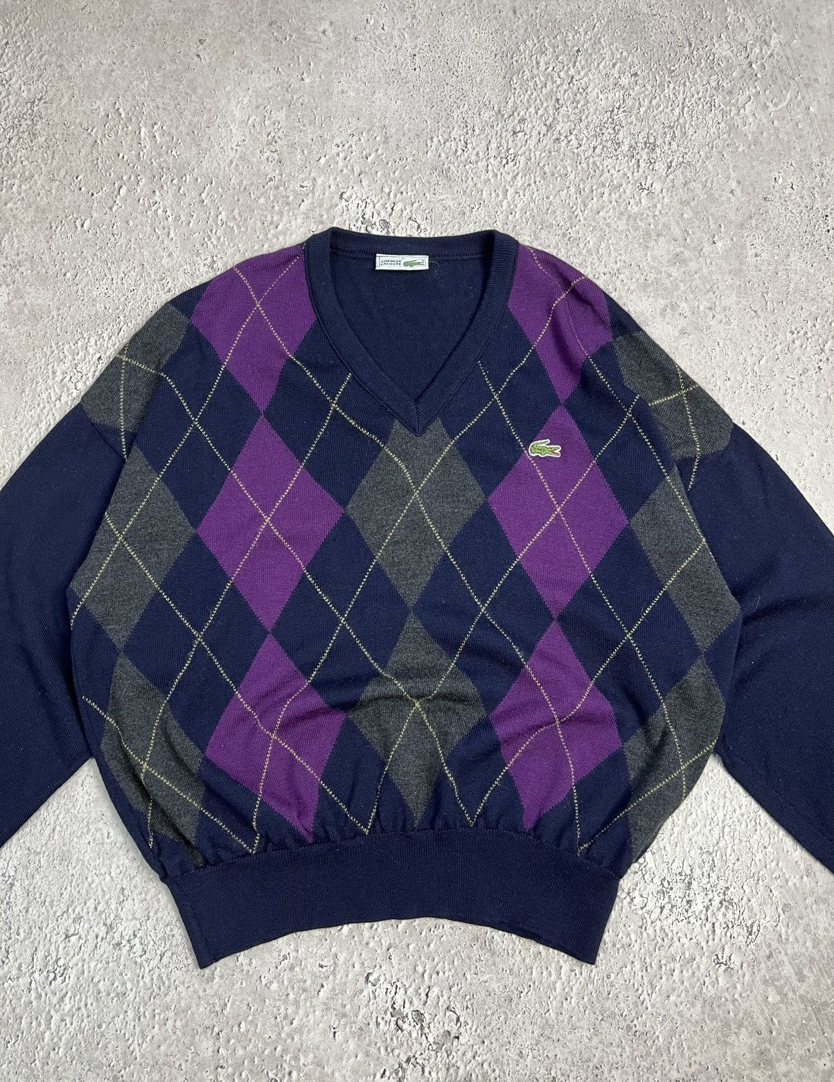 Lacoste × Vintage Vintage Lacoste Knit Wool Vneck Cardigan Sweater Size US M / EU 48-50 / 2 - 4 Thumbnail