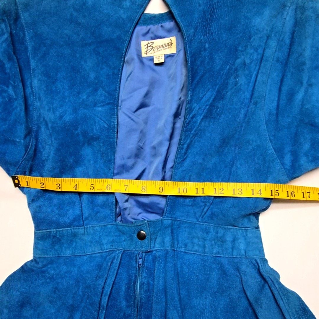 Vintage Vintage Blue Suede Peplum Bennetts Dress Womens Size 6 80s Size M / US 6-8 / IT 42-44 - 18 Thumbnail