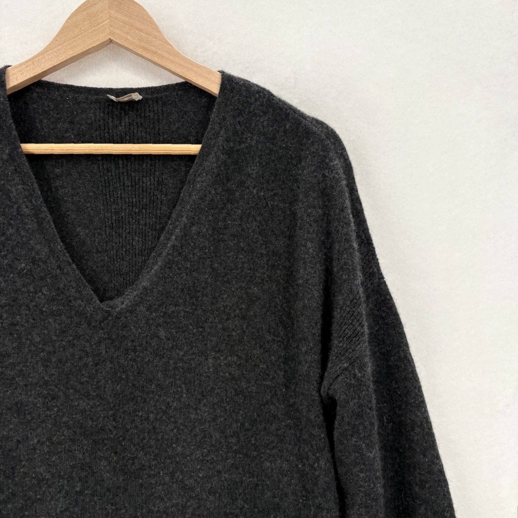 Vintage Poetry Sweater Tunic Womens Large Gray 100% Cashmere V Neck Long Sleeve Relaxed Size L / US 10 / IT 46 - 2 Thumbnail