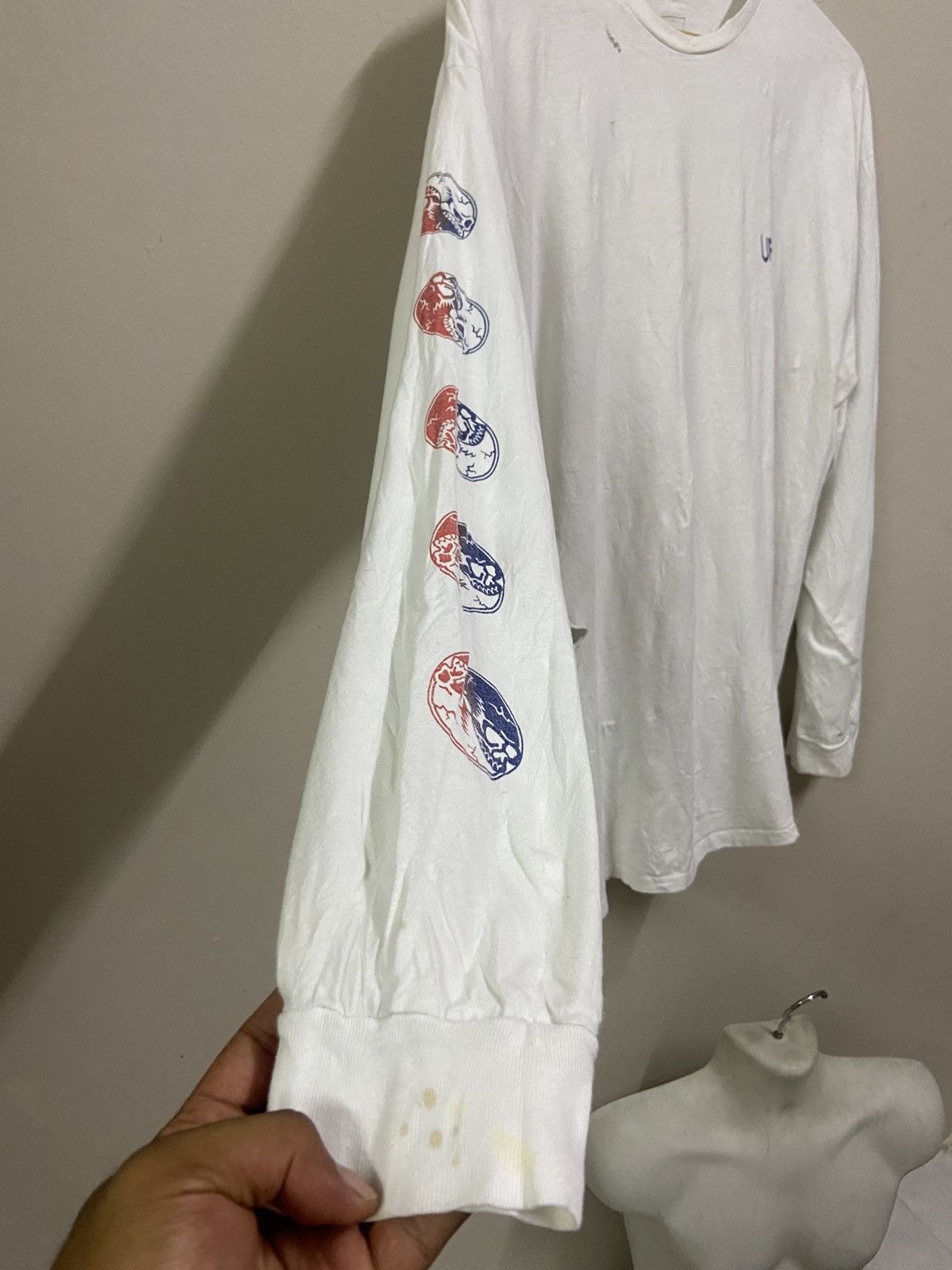 Vans Distress Vans Skull Tee Long Sleeve Size US XL / EU 56 / 4 - 6 Thumbnail