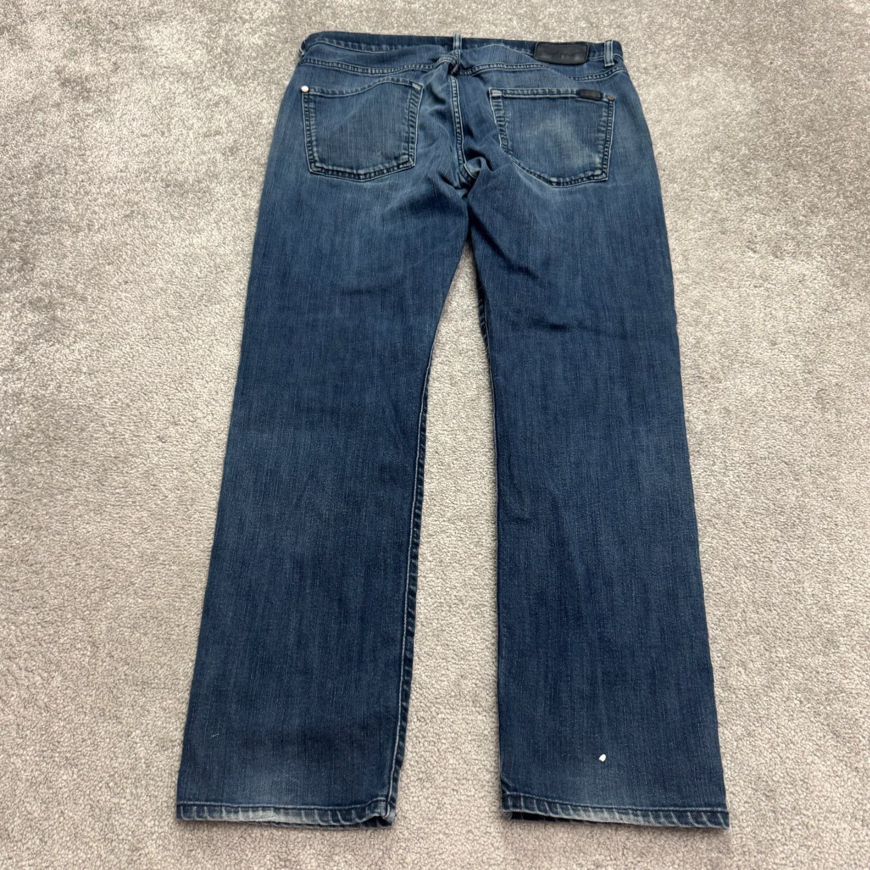 7 For All Mankind 7 For All Mankind Straight Jeans Mens 36 Blue Ripped Cotton Blend Urban Style Size US 36 / EU 52 - 2 Thumbnail