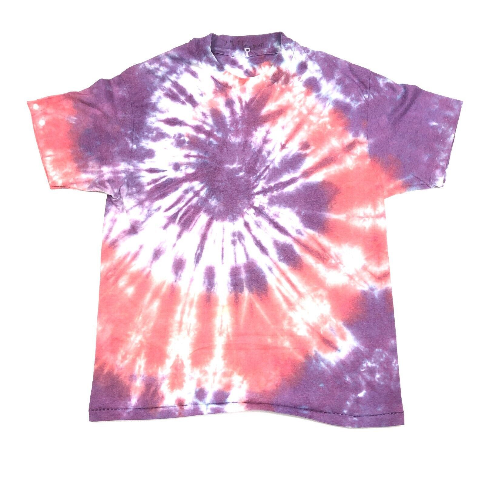 Vintage Vintage 90s Tie Dye Purple Pink Tee T Shirt Size Large L B1 Size US L / EU 52-54 / 3 - 1 Thumbnail