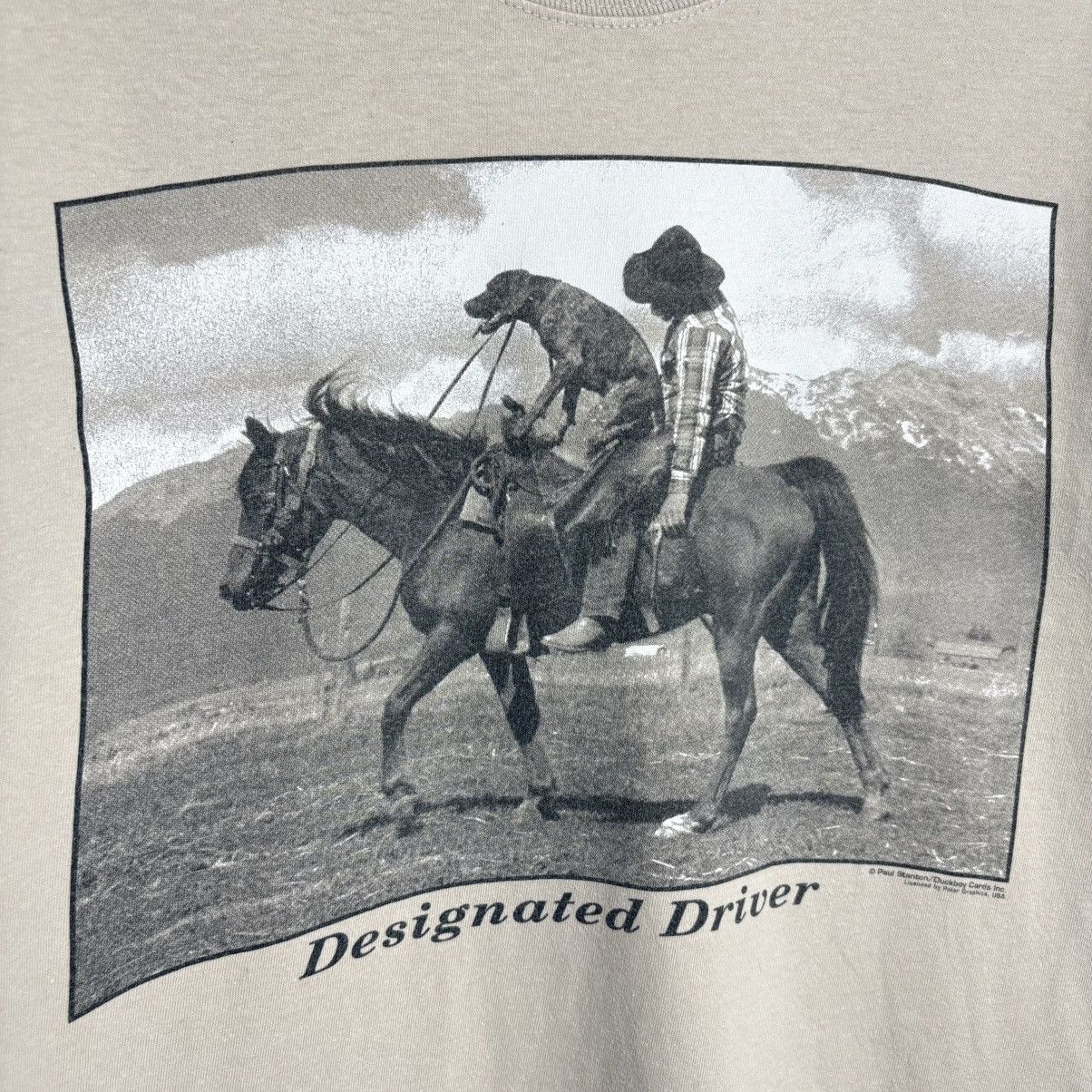 Vintage Vintage Paul Stanton Orlando Dog Horse Photo Art T-Shirt Size US M / EU 48-50 / 2 - 3 Thumbnail