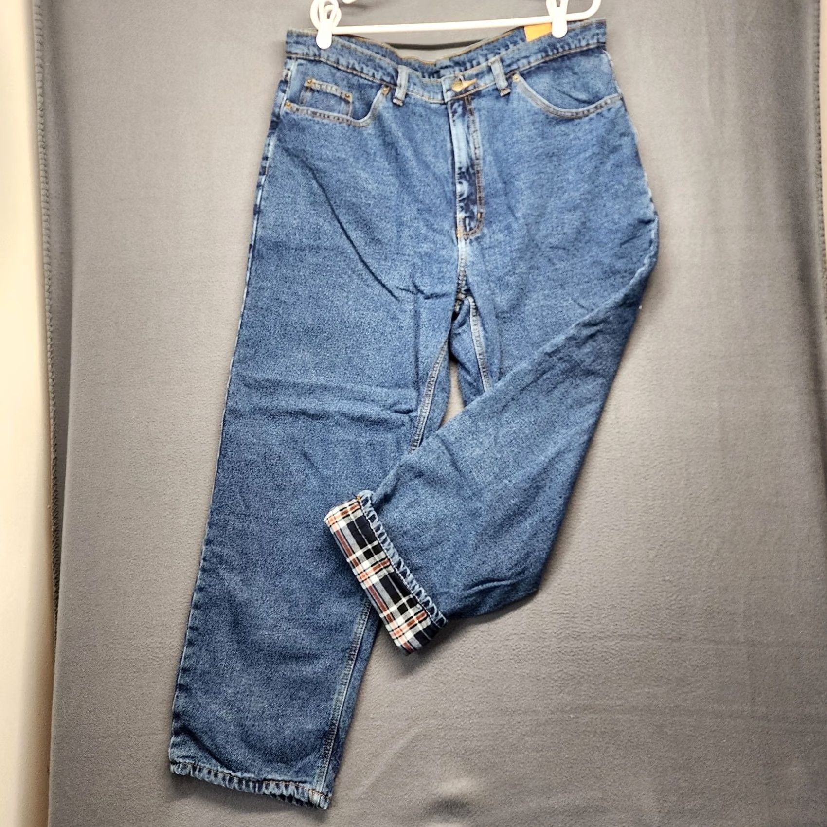 J Brand VINTAGE RK Brand Jeans Mens 38x30 Blue Flannel Lined Relaxed Fit Workwear Jeans 40x30 Mens Size US 38 / EU 54 - 2 Thumbnail