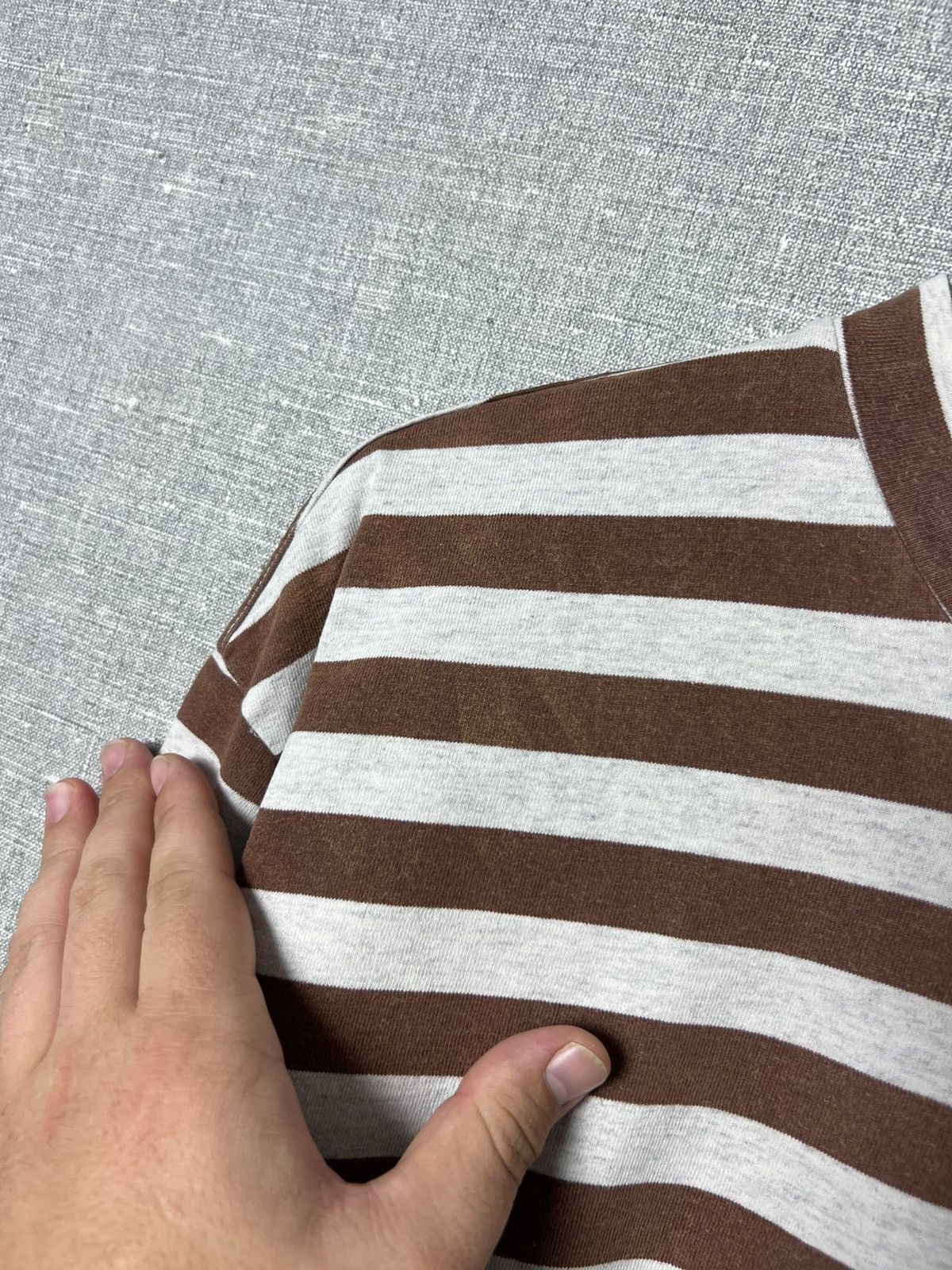 Guess Rare Vintage Guess Jeans USA Striped Long Sleeve Brown/Grey Size US L / EU 52-54 / 3 - 7 Thumbnail