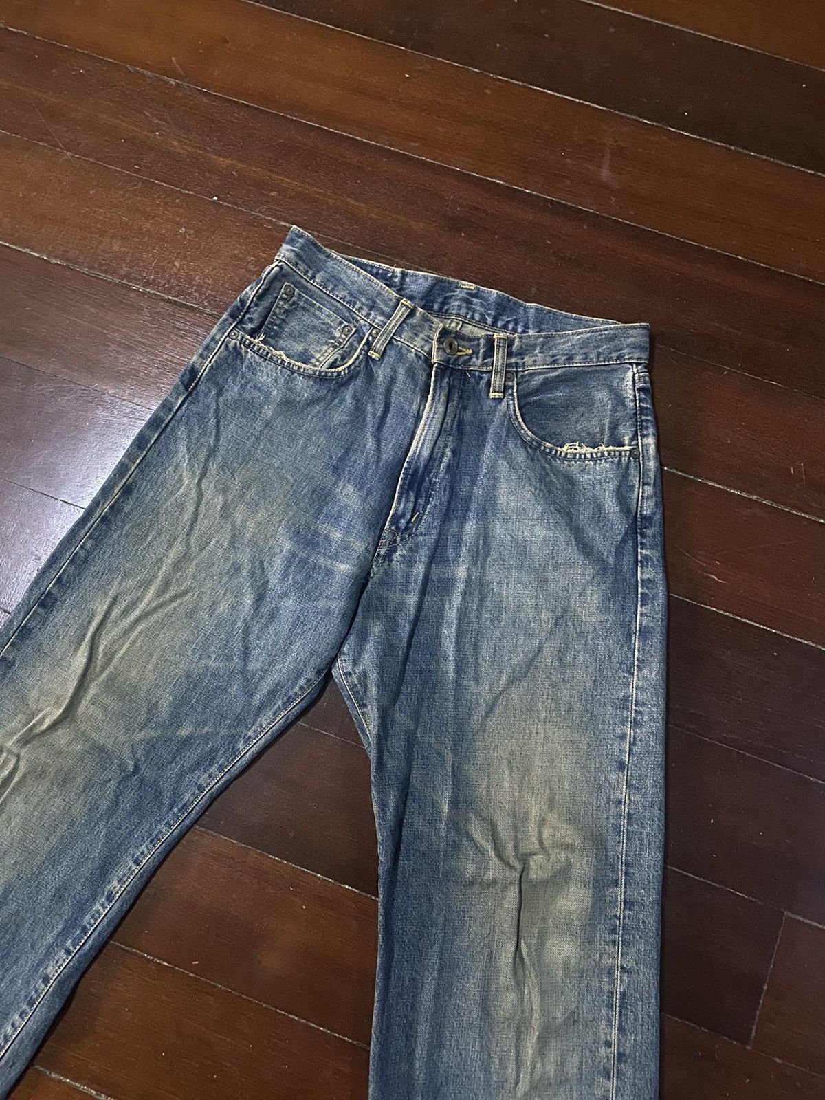Edwin Fire vtg EDWIN 505 type wide leg selvedge great faded Size US 32 / EU 48 - 6 Thumbnail