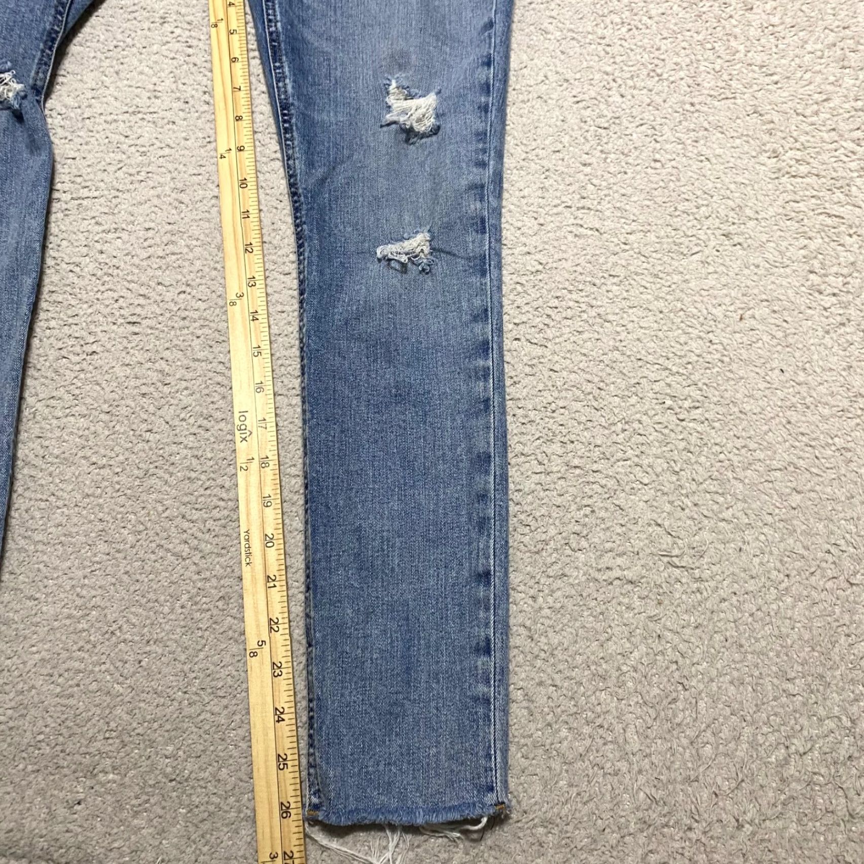 Rag & Bone rag & bone Jeans Womens Medium Blue Denim High Rise Skinny Distressed 26 Regular Size Size 26" / US 2 / IT 38 - 6 Thumbnail