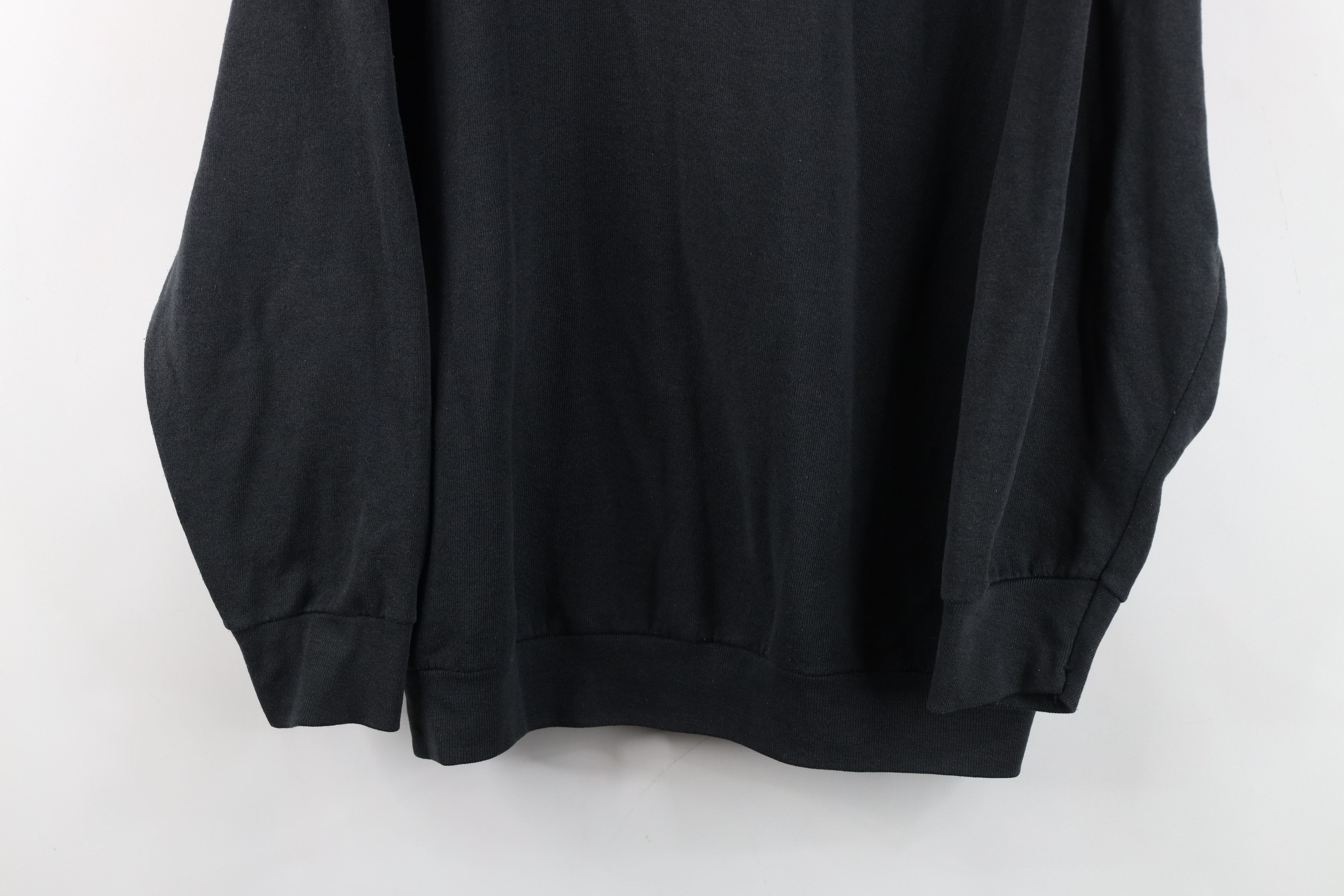 Vintage Vintage 90s Streetwear Blank Crewneck Sweatshirt Black USA Size US L / EU 52-54 / 3 - 3 Thumbnail
