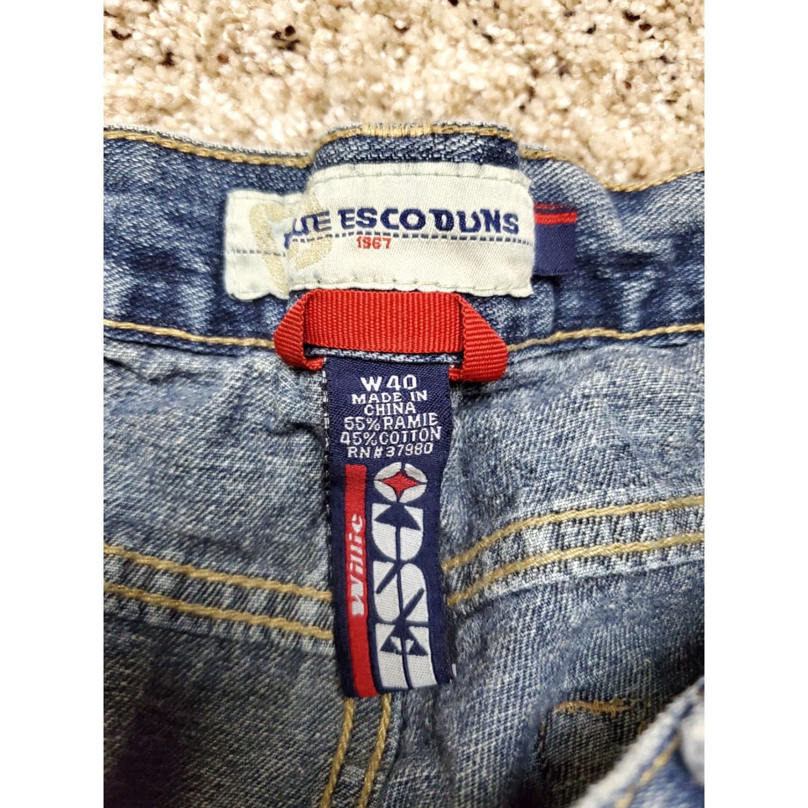 Denime VINTAGE Willie Esco Denim Shorts Bermuda 40 Mens Blue Embroidered 90s Hip Hop Baggy Fit Wide Leg Relaxed 5-Pocket Denim Shorts Mens Size US 40 / EU 56 - 4 Thumbnail