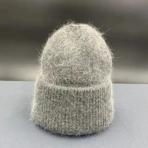 High Sport × Japanese Brand Warm Fluffy Rabbit Fur Knitted Beanie Hat Size ONE SIZE - 4 Thumbnail