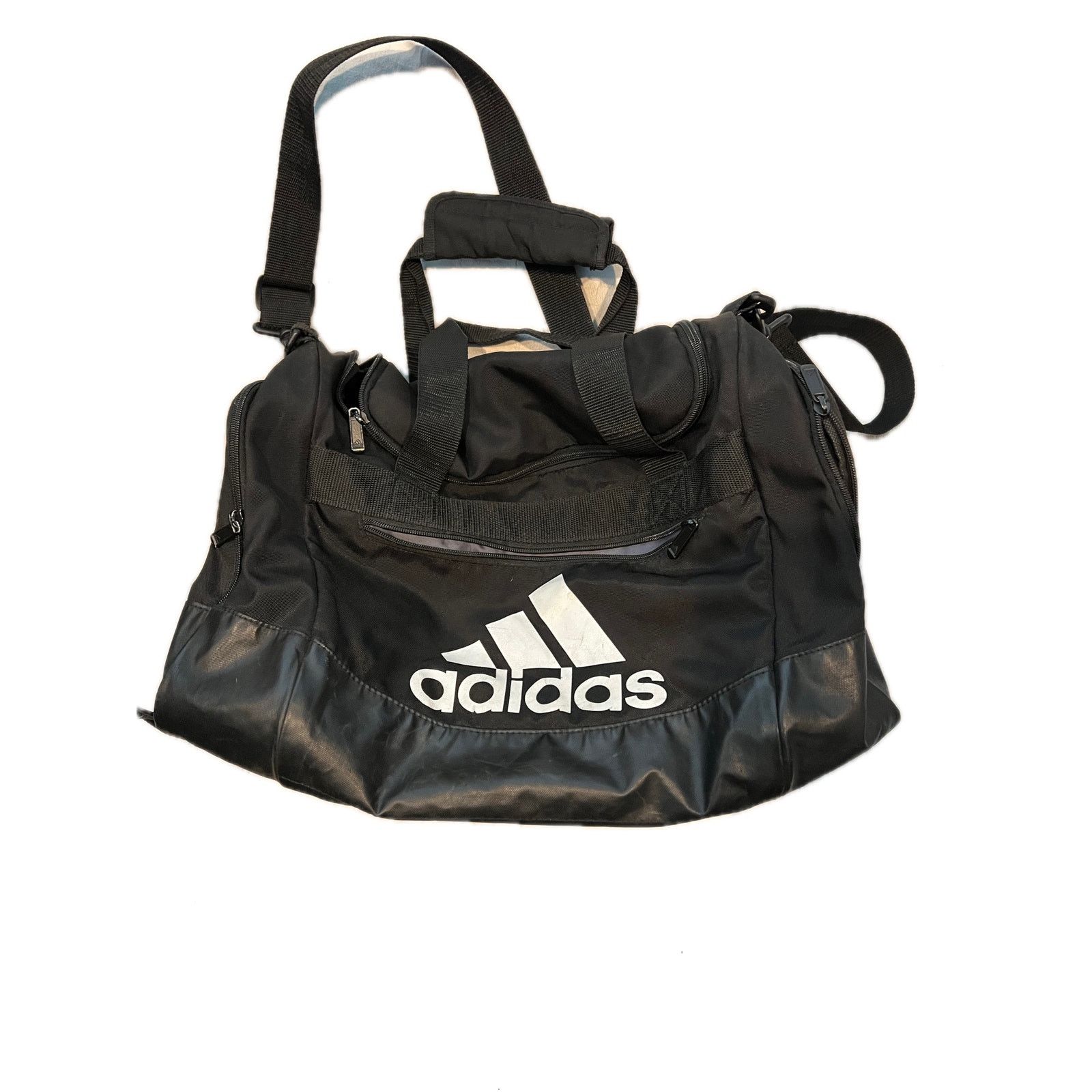 Adidas Adidas Defender Small Gray Black Gym Bag 18"x10"x12" Size ONE SIZE - 1 Thumbnail