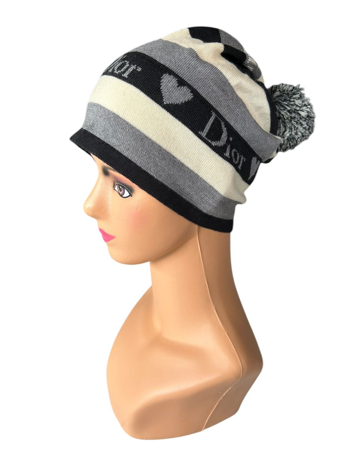 Christian Dior Monsieur × Dior × Hedi Slimane Christian Dior Made in italy Beanie Hats Stripe pompom Size ONE SIZE - 2 Thumbnail