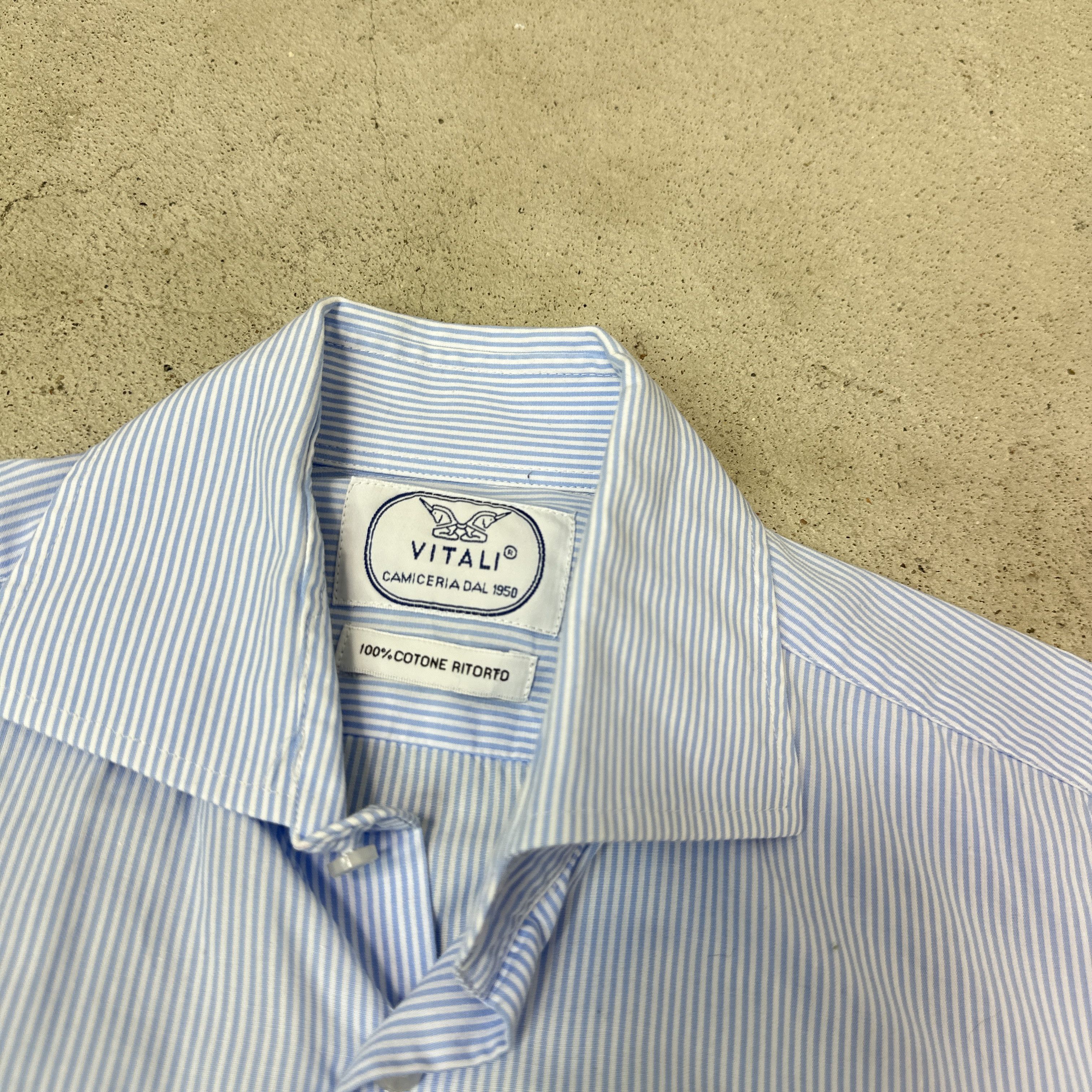 Vintage Vintage Striped Button Up Vitali Camiceria Sartorial Shirt Size US S / EU 44-46 / 1 - 3 Thumbnail