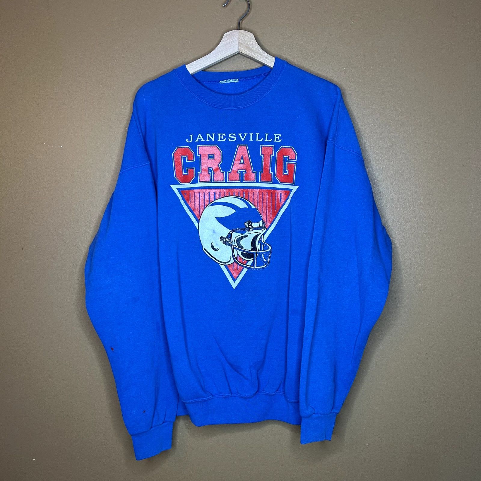 Fruit Of The Loom × Vintage Vintage 90s Football Helmet Crewneck Janesville Craig Size US XL / EU 56 / 4 - 2 Thumbnail