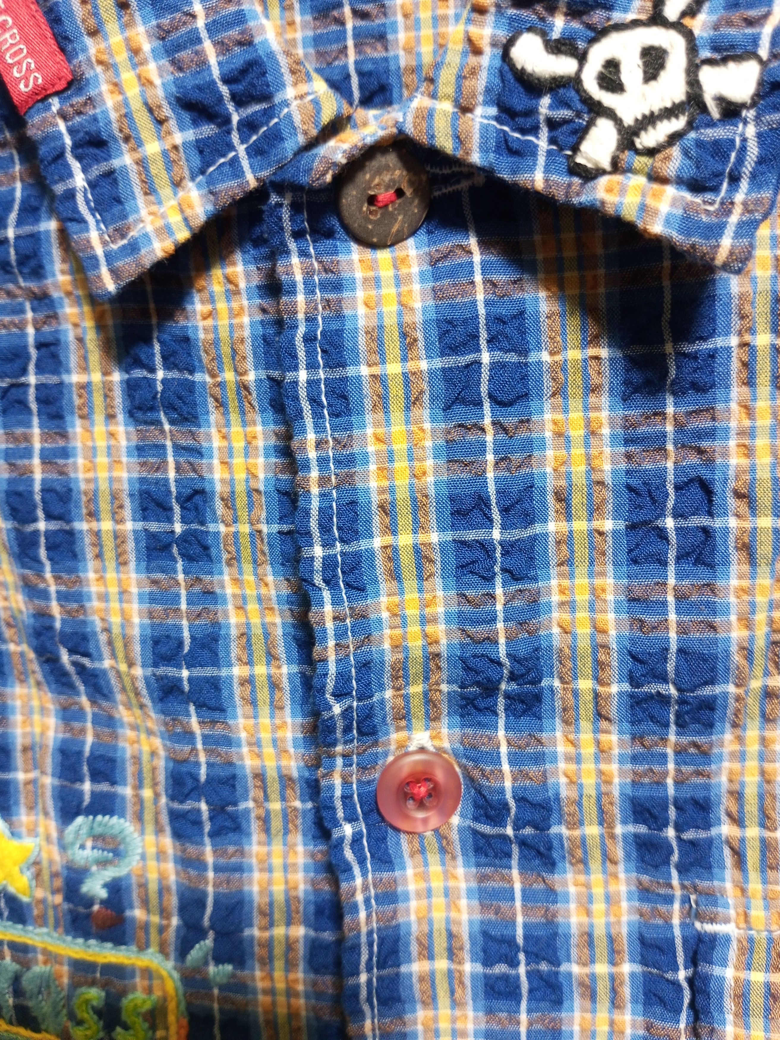 Hysteric Glamour Vintage blue cross hip hop button up shirt Size US L / EU 52-54 / 3 - 7 Thumbnail
