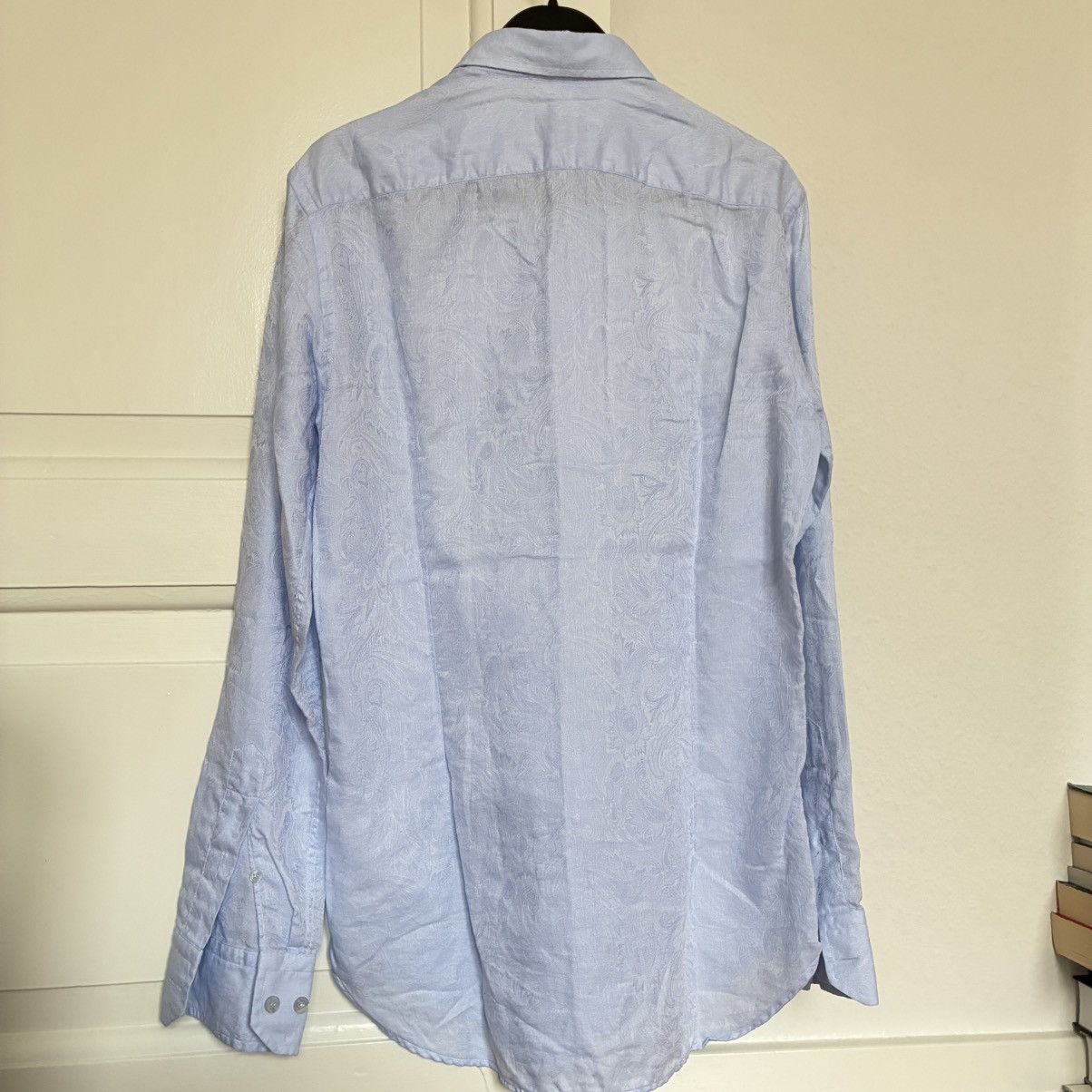 Etro Etro Milano Light Blue Tonal Paisley Jacquard Shirt-Slim Fit Size US XS / EU 42 / 0 - 4 Thumbnail