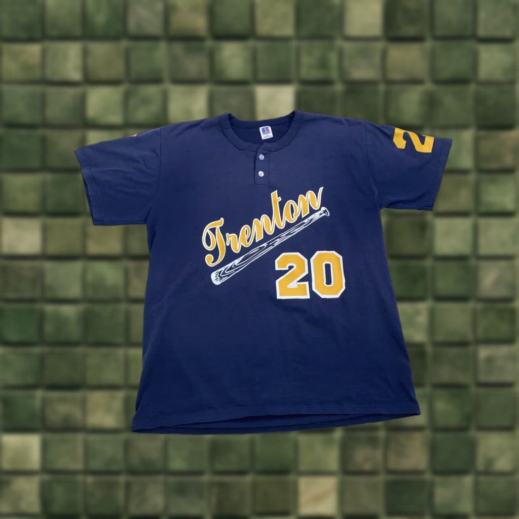 Russell Athletic VINTAGE Russell Athletic USA Trenton Trojans Baseball Graphic T Shirt XL Blue 90s Mens Size US XL / EU 56 / 4 - 1 Thumbnail