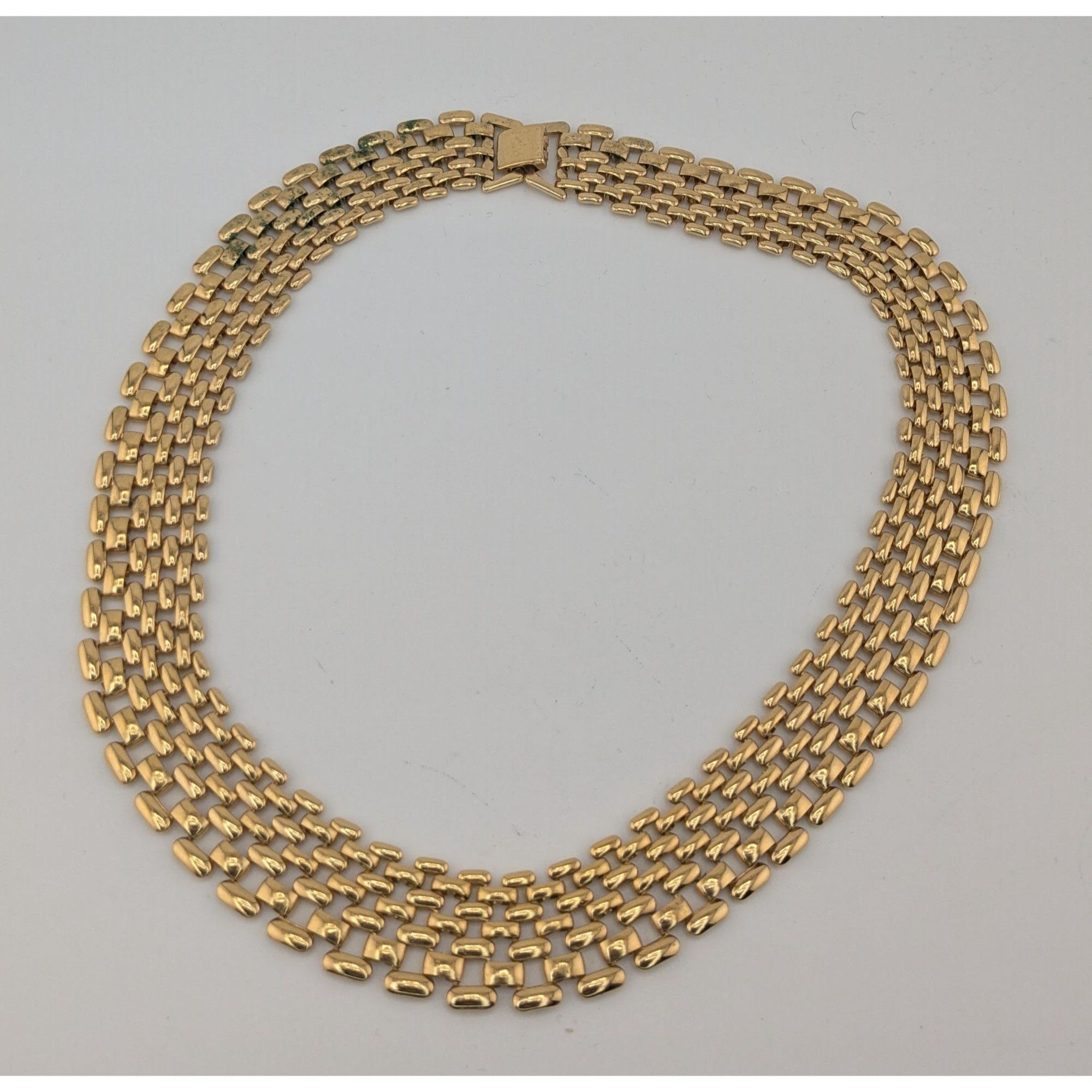 Other Vintage Elegant Panther Link Gold-Tone Choker Necklace With Size ONE SIZE - 6 Thumbnail