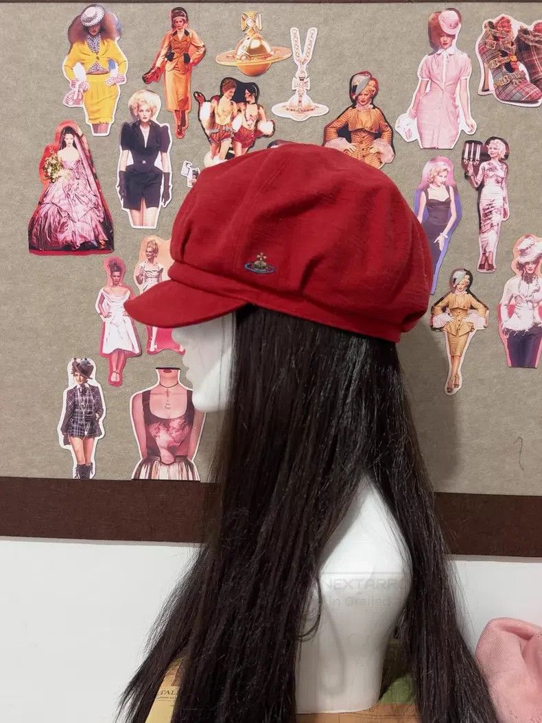 Vivienne Westwood Vivienne Westwood Red Newsboy Cap Size ONE SIZE - 1 Thumbnail