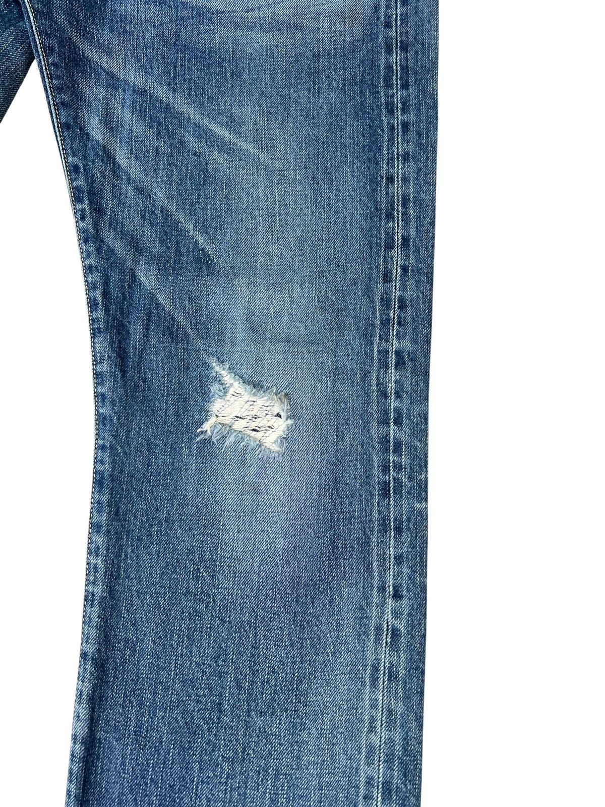 KURO KURO Japan GRAPHITE Distressed Denim Selvedge Jeans Size US 32 / EU 48 - 12 Thumbnail
