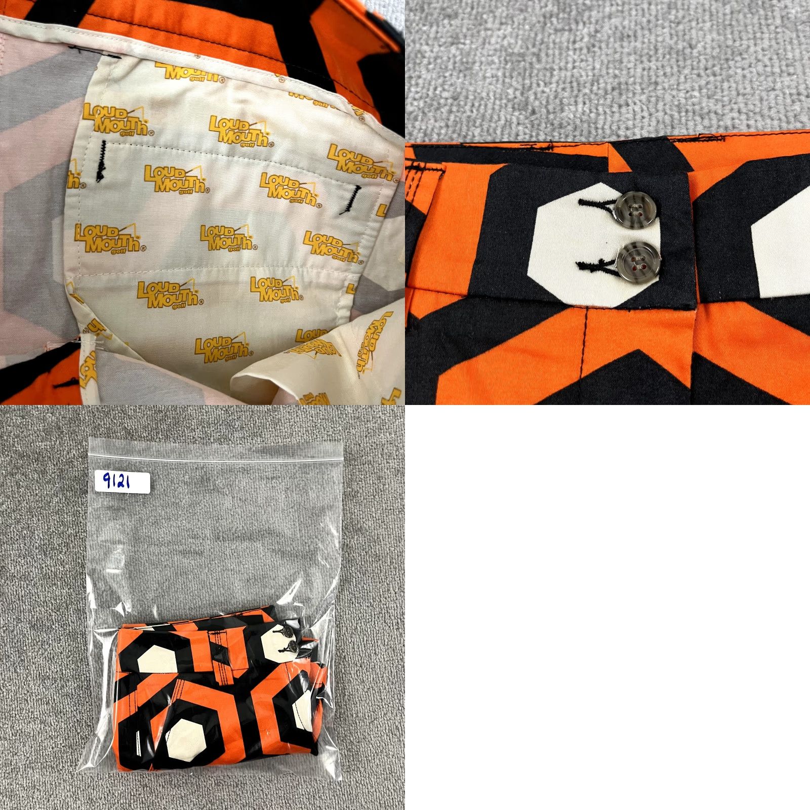 Vintage LOUDMOUTH Shorts Womens Size 4 Orange Black Abstract Golf San Fran Giants Size 27" / US 4 / IT 40 - 8 Thumbnail