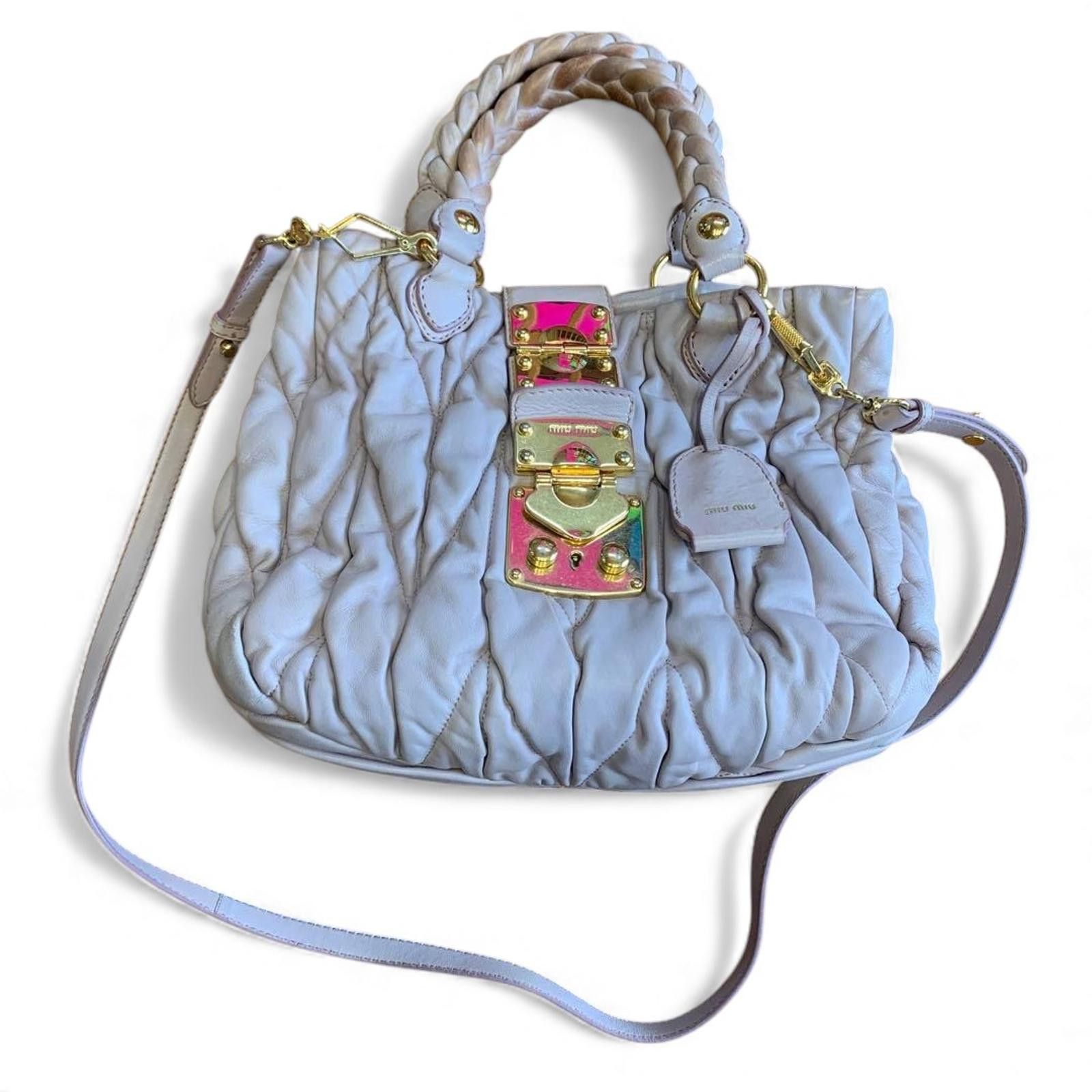 Miu Miu Miu Miu - Quilted Leather Handbag with Gold Hardware Size ONE SIZE - 3 Thumbnail