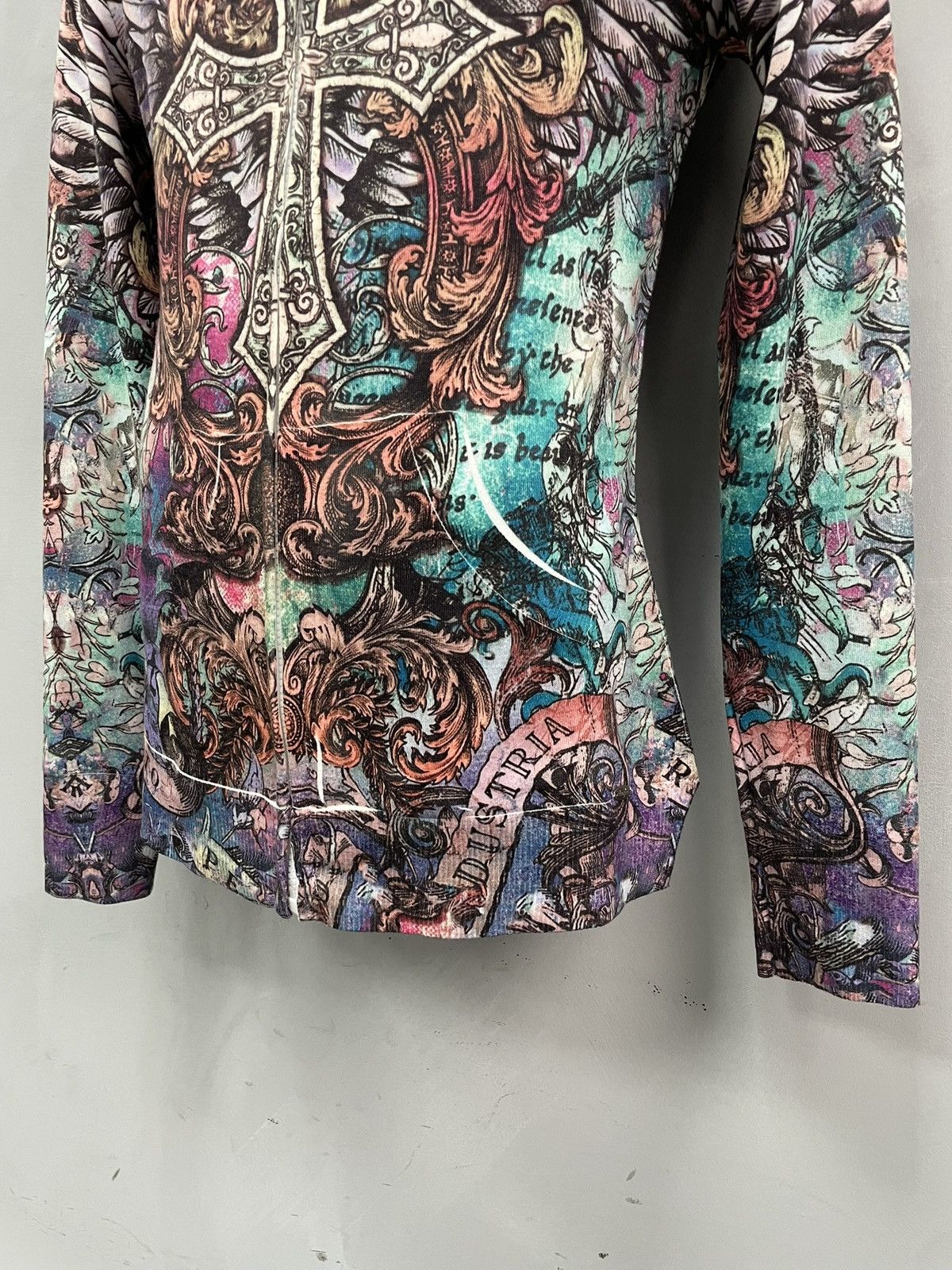 Hysteric Glamour Affliction style gothic cross print colorful Y2K zip hoodie Size US S / EU 44-46 / 1 - 4 Thumbnail