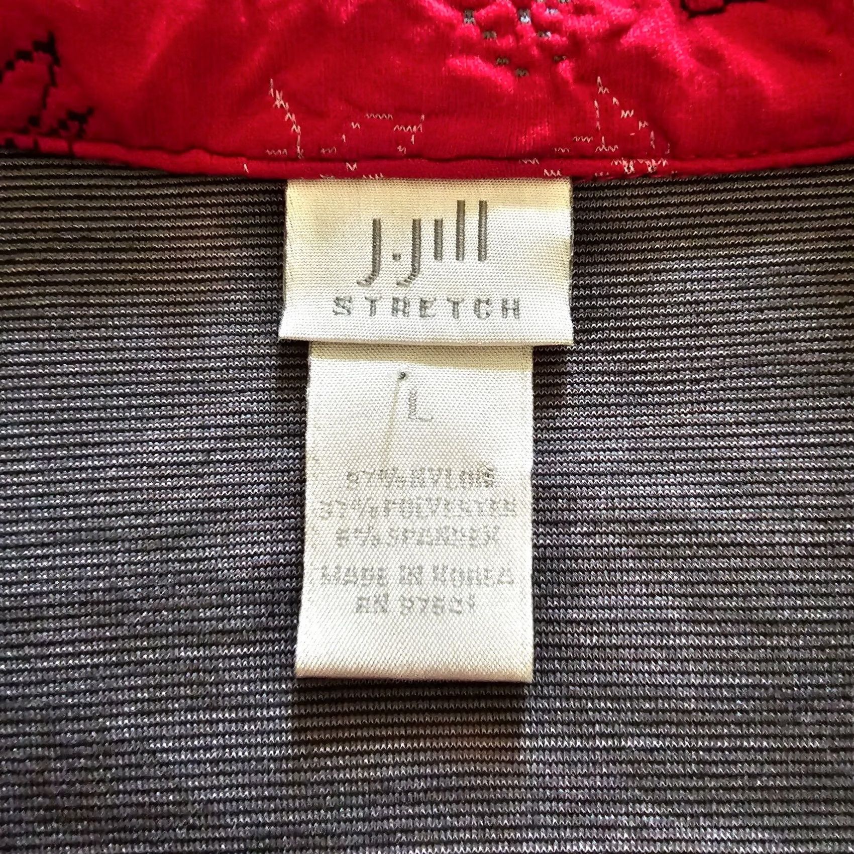 J. Jill J Jill Jacket Blazer Women Large Red Embroidered Button Front Collar Long Sleeve Size L / US 10 / IT 46 - 3 Thumbnail