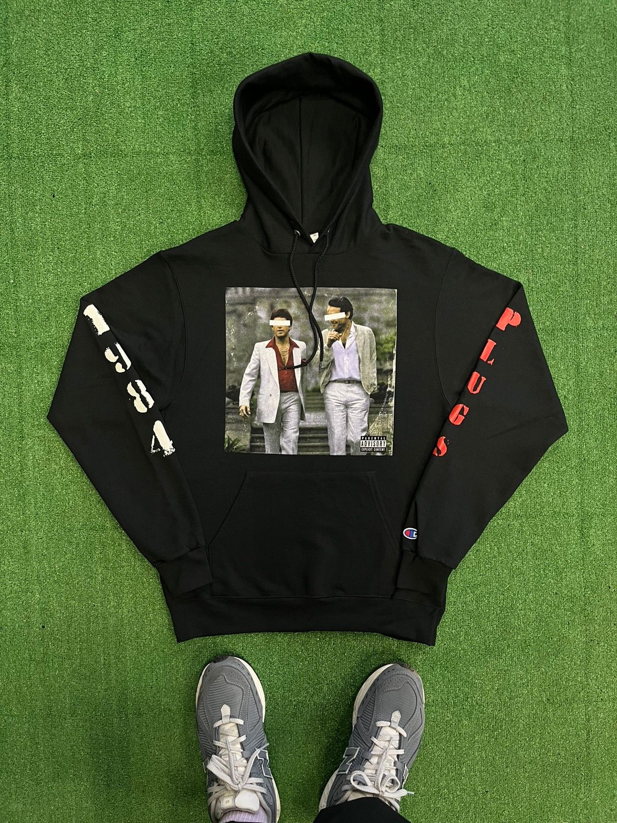 Pre-owned Champion X Vintage Y2k Benny The Butcher Champion Scarface Plugs Hoodie In Black