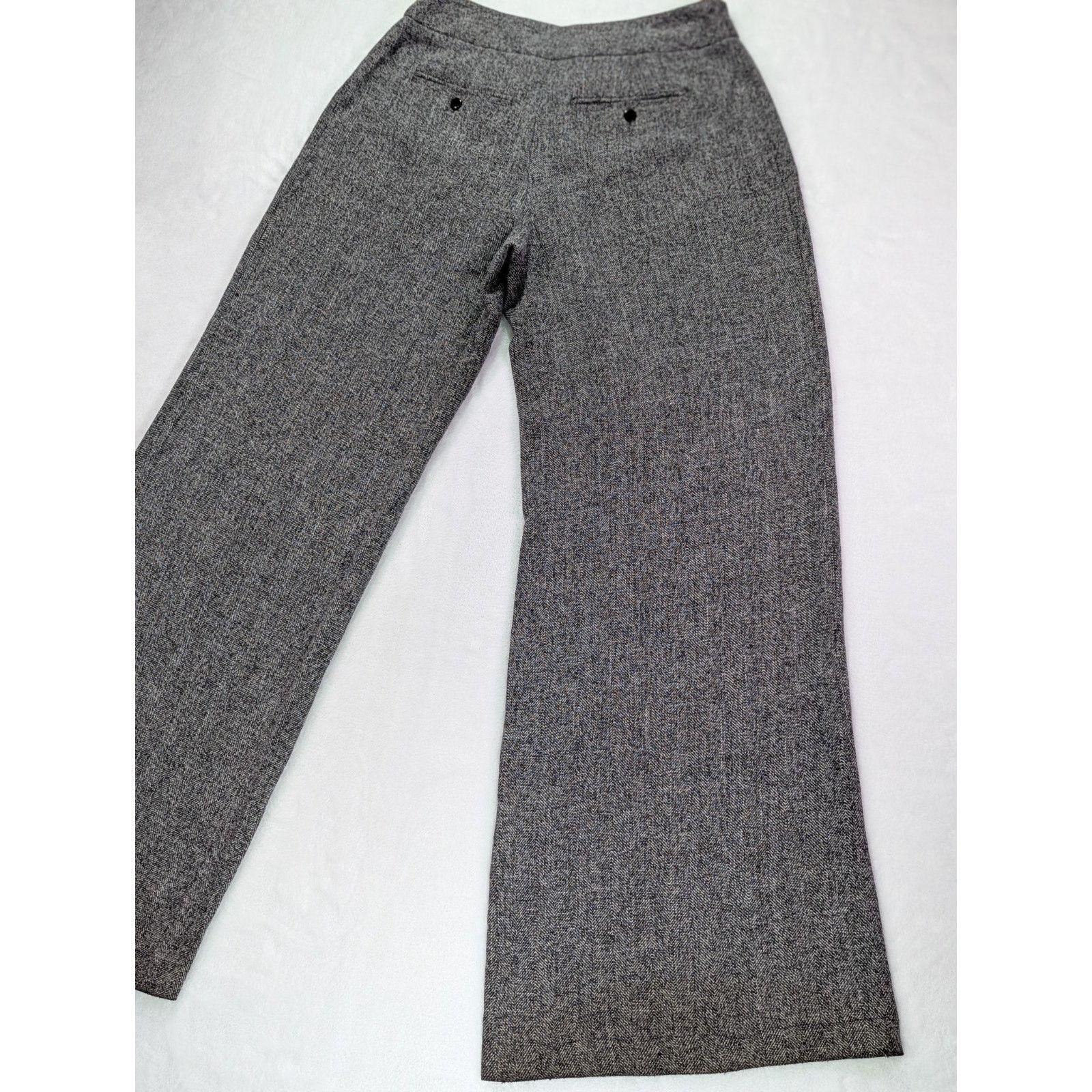 Other Sz 2 Black/White Wide Leg Mid Rise Herringbone Tweed VTG Y2K Size 26" / US 2 / IT 38 - 9 Thumbnail