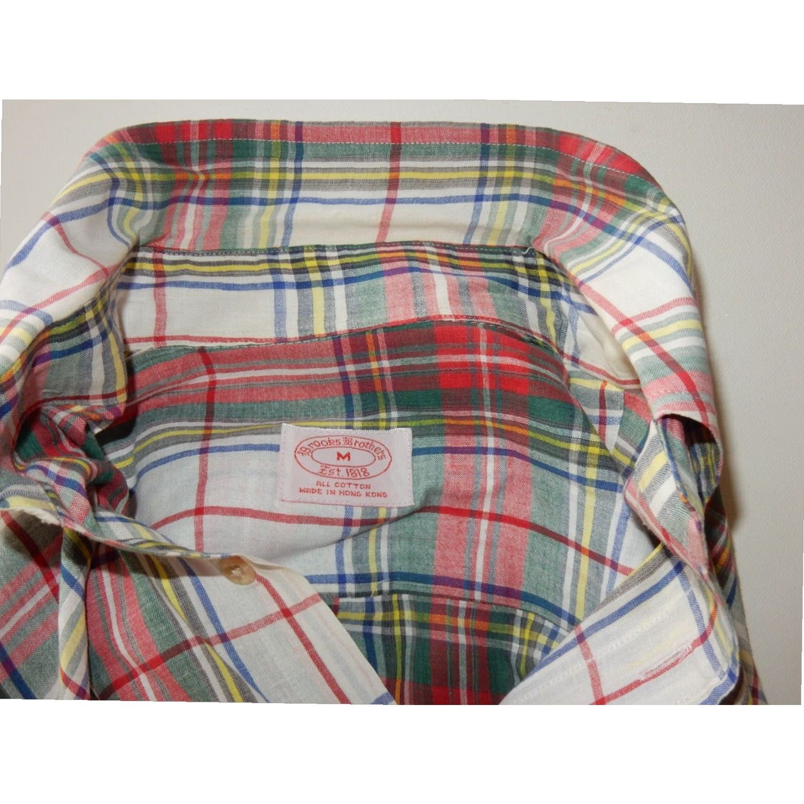 Brooks Brothers VINTAGE Brooks Brothers Plaid Button-Up Men's Long Sleeve Shirt Red Medium Cotton Size US M / EU 48-50 / 2 - 4 Thumbnail