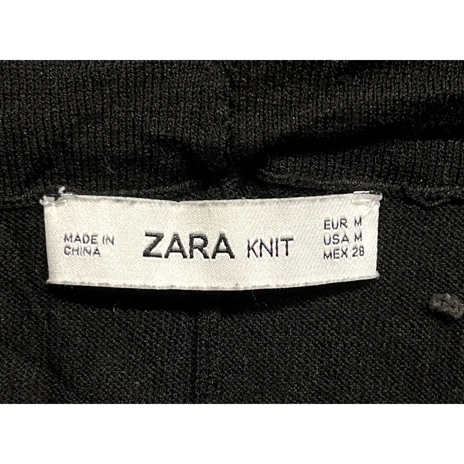 Zara Zara Knit Pants Womens Size Medium Black Knitted Nylon Size 32" / US 10 / IT 46 - 3 Thumbnail