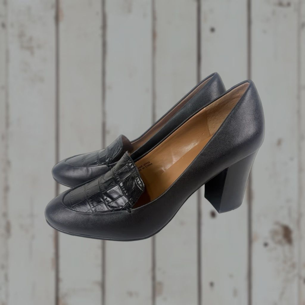 Vintage VINTAGE Tahari Fury Leather Block Heel Shoes Women’s Size 8M Black Stylish Modern Size US 8 / IT 38 - 1 Thumbnail