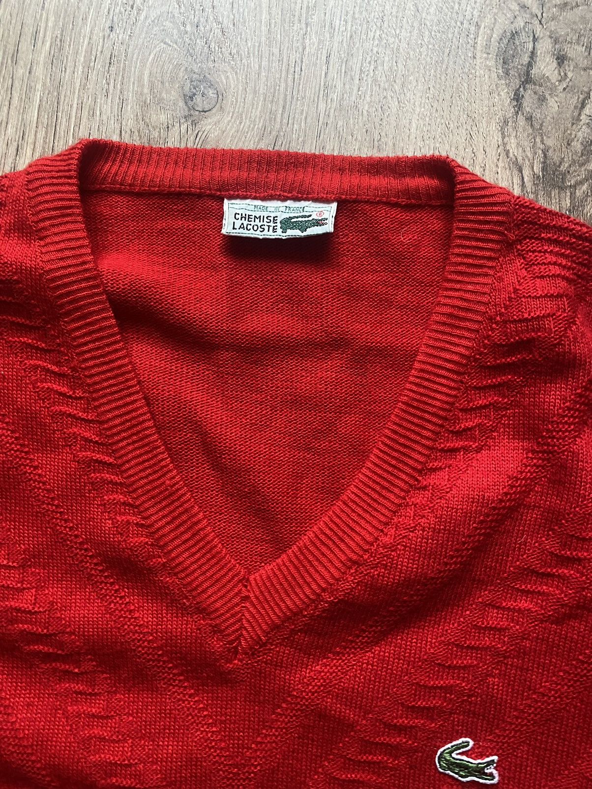 Lacoste × Vintage Vintage Lacoste Chemise Geometric V-neck Sweater Cardigan Size US L / EU 52-54 / 3 - 3 Thumbnail