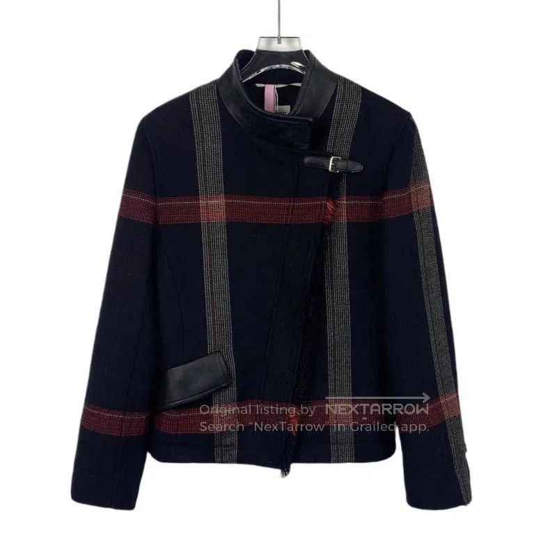 Hermes Hermes Colorblock Striped Wool Long Sleeve Leather Jacket Size XS / US 0-2 / IT 36-38 - 1 Thumbnail