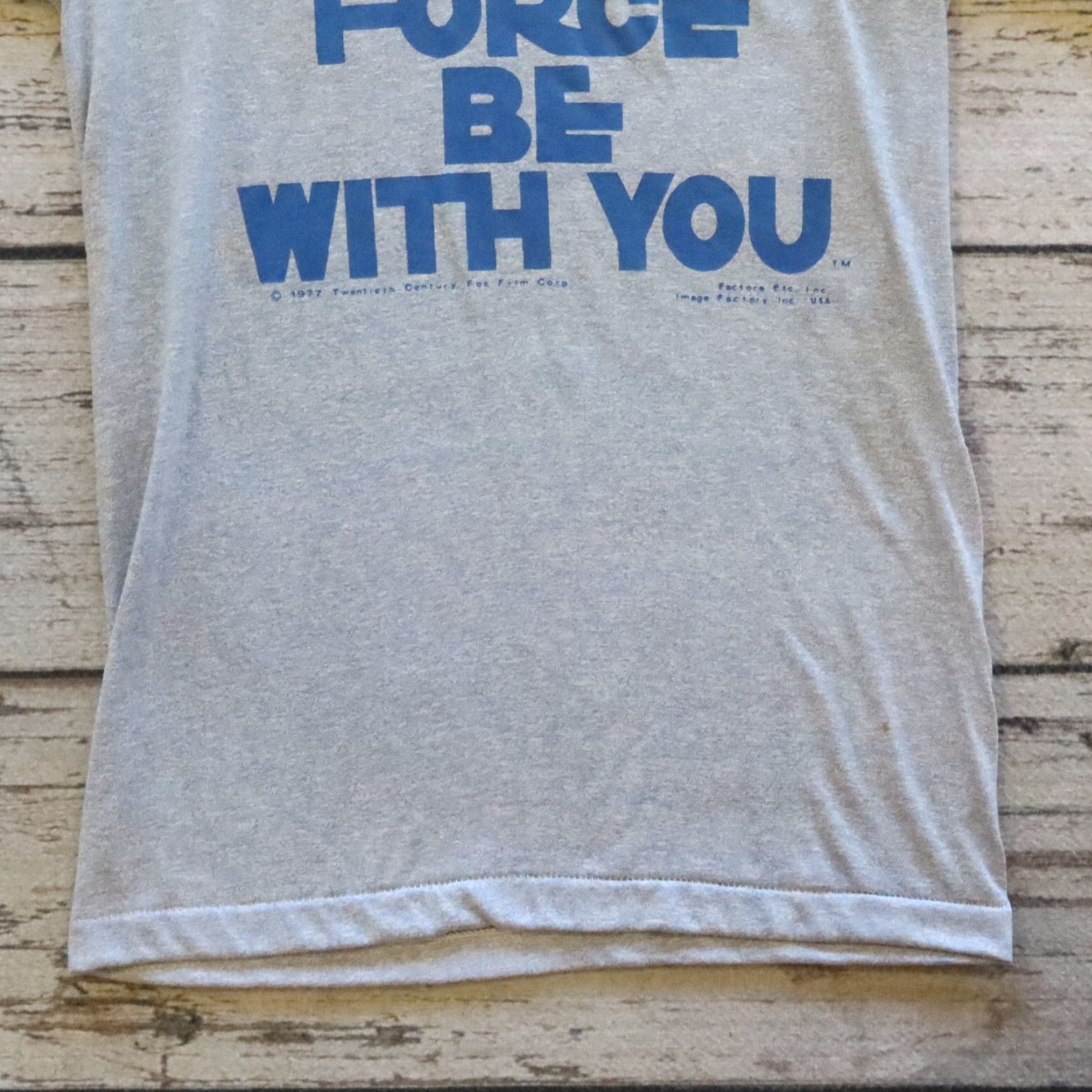 Star Wars Vintage Star Wars May The Force Be With You Ringer Tshirt L Blue Man Shirt 1977 1970s) Size US L / EU 52-54 / 3 - 3 Thumbnail
