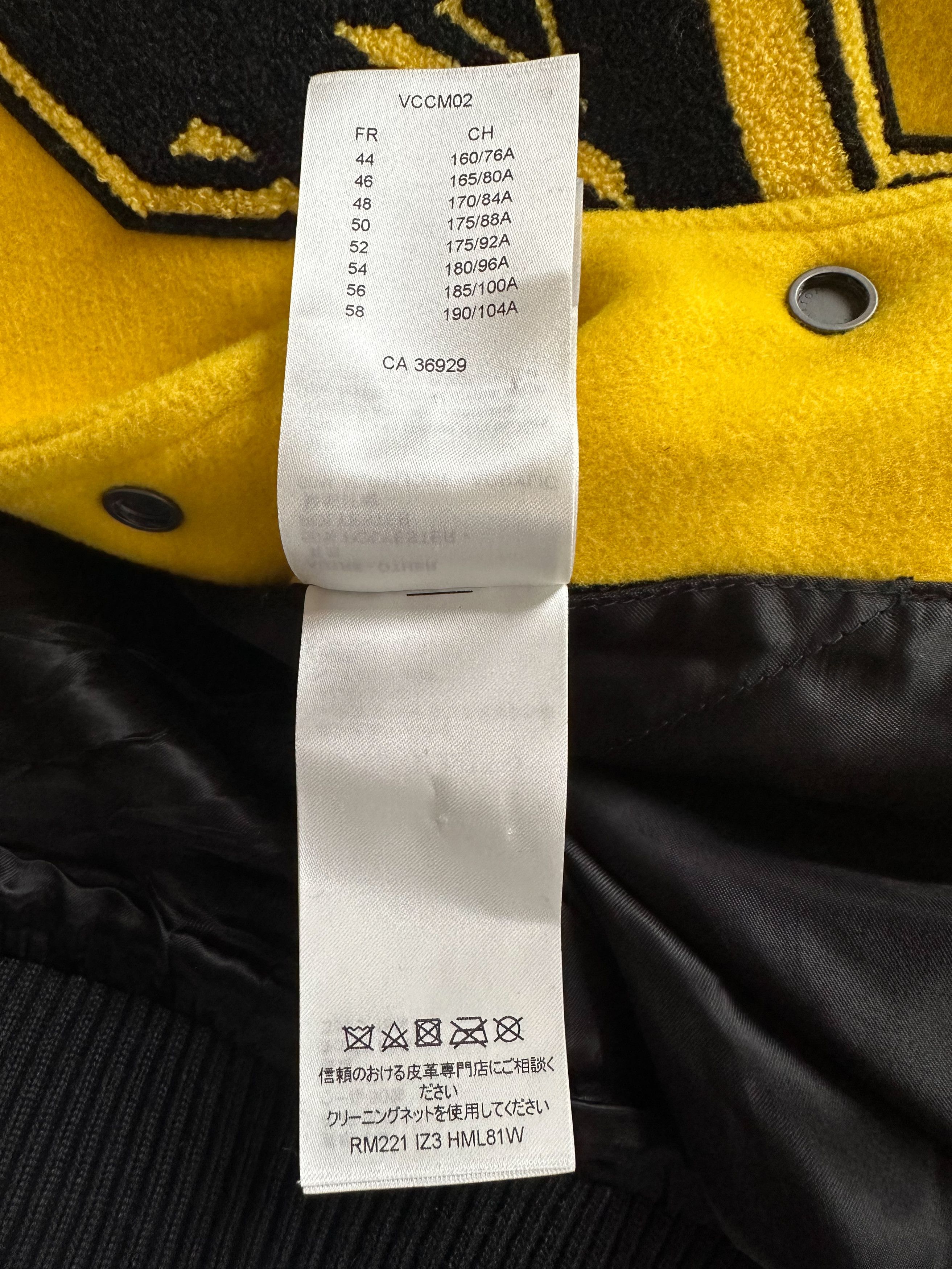 Louis Vuitton Louis Vuitton Black & Yellow Varsity Jacket Size US XL / EU 56 / 4 - 7 Thumbnail
