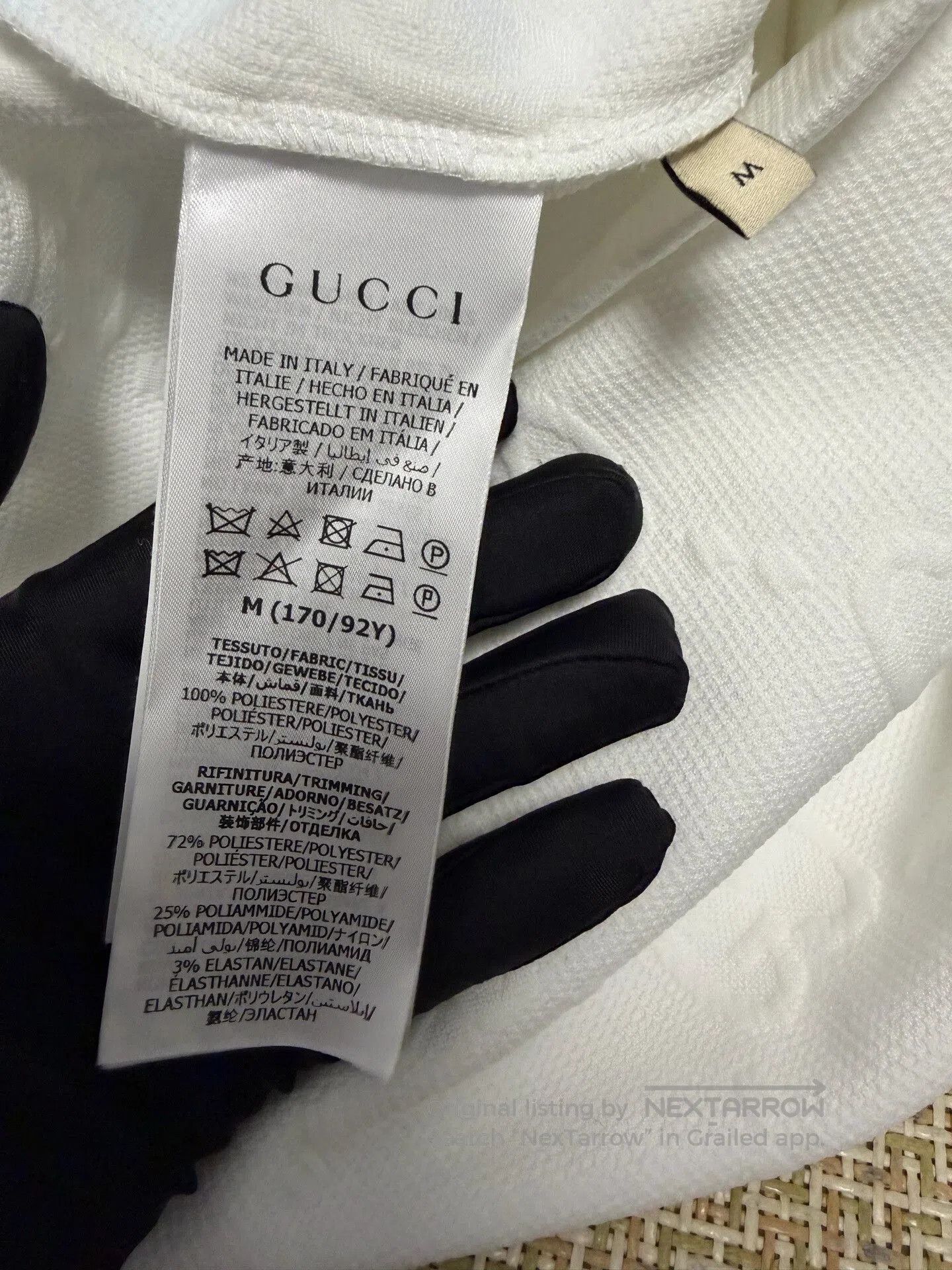 Gucci Gucci White Logo Embroidered Long-Sleeve Dress. Size M / US 6-8 / IT 42-44 - 4 Thumbnail
