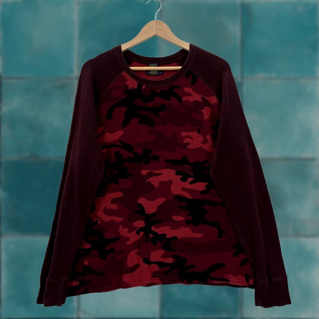 Polo Ralph Lauren Polo Ralph Lauren Shirt Mens Large Red Camo Thermal Waffle Knit Long Sleeve Pony Size US L / EU 52-54 / 3 - 1 Thumbnail