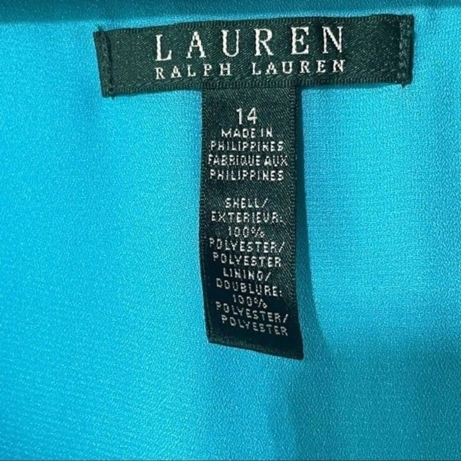 Lauren Ralph Lauren Lauren Ralph Lauren Sleeveless Pleated Dress Turquoise 14 Size XL / US 12-14 / IT 48-50 - 8 Thumbnail