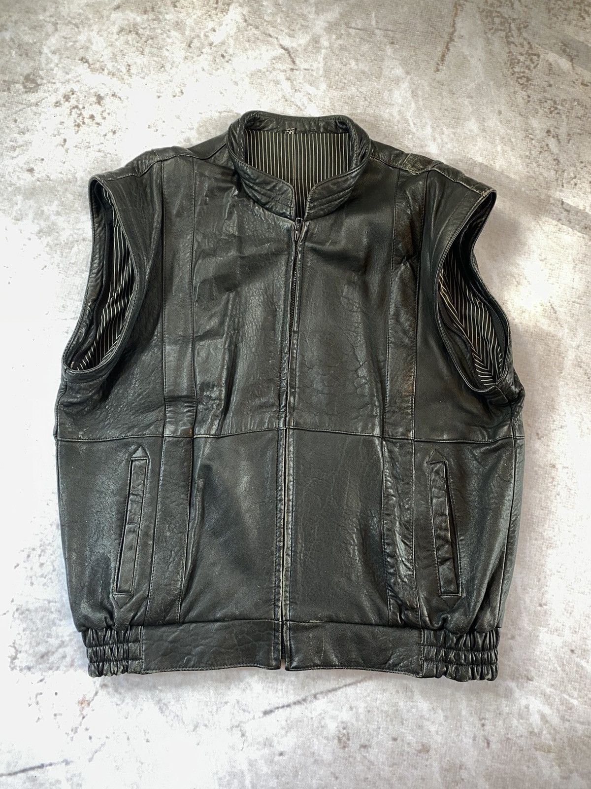Genuine Leather × Vintage 90s Vintage Transformer Leather Jacket / Vest Size US XL / EU 56 / 4 - 2 Thumbnail