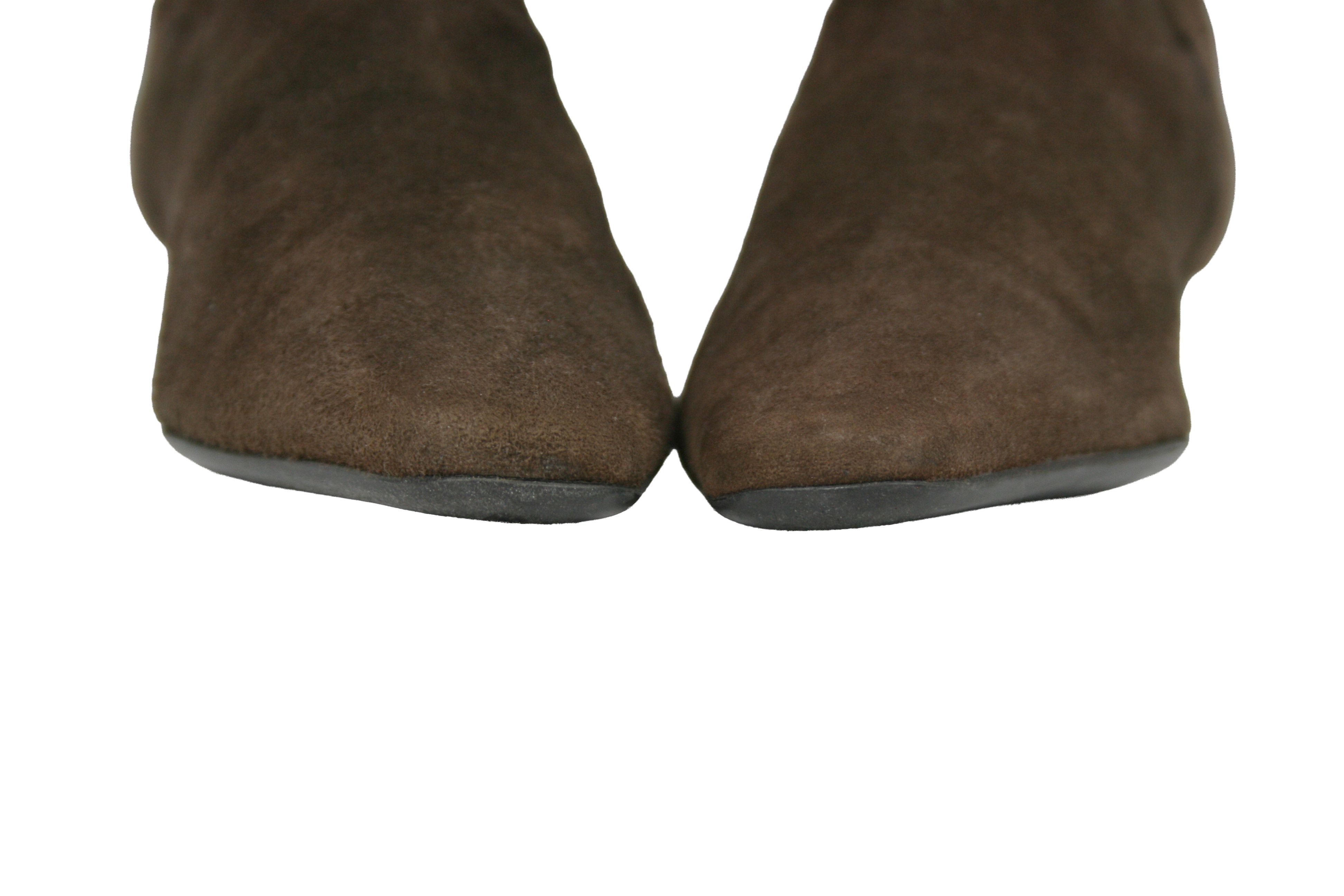 Jil Sander Raf Simons Era Suede Point Toe Knee High Biker Boots Vintage Size US 6 / IT 36 - 4 Thumbnail